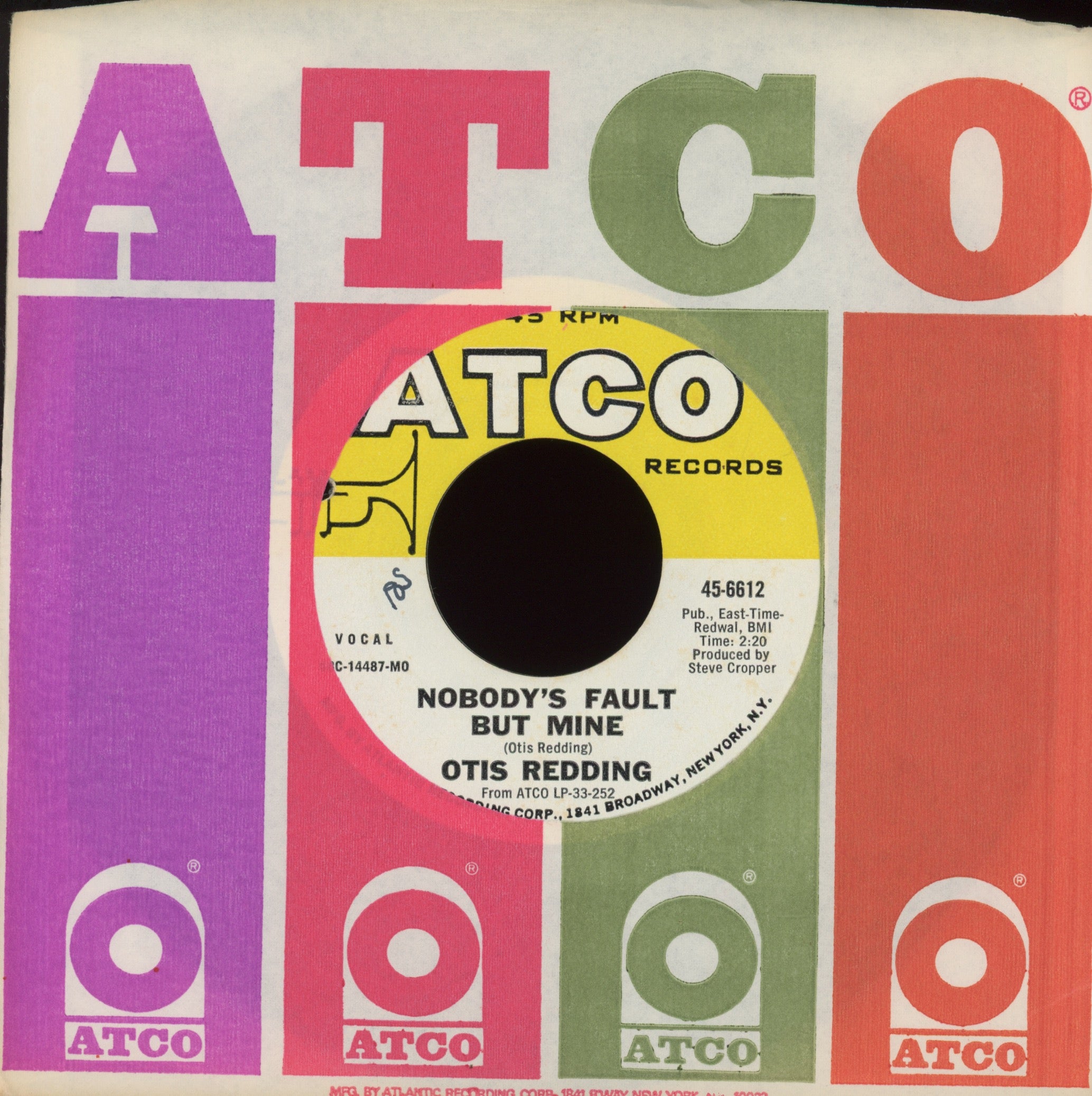 Otis Redding - I've Got Dreams to Remember / Nobody's Fault But Mine Deep Soul Funk 45