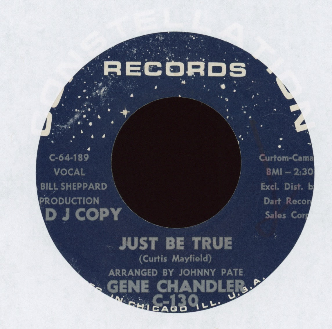 Gene Chandler - A Song Called Soul on Constellation Promo Northern Soul 45