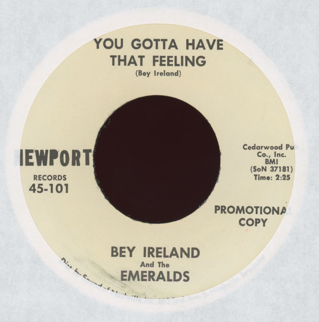 Bey Ireland - You Gotta Have That Feeling on Newport Promo Garage 45