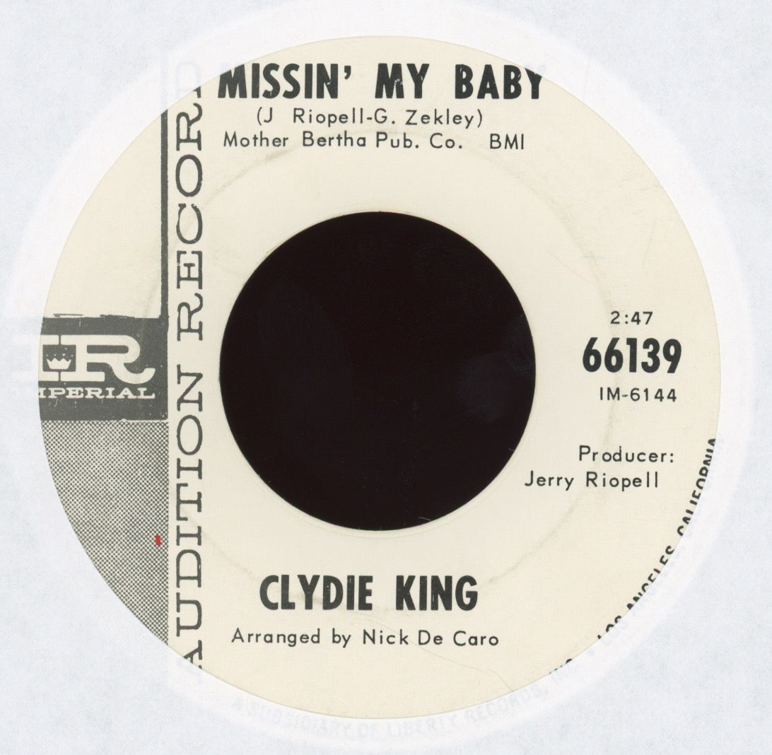 Clydie King - Missin' My Baby / My Love Grows Deeper on Imperial Promo Northern Soul 45