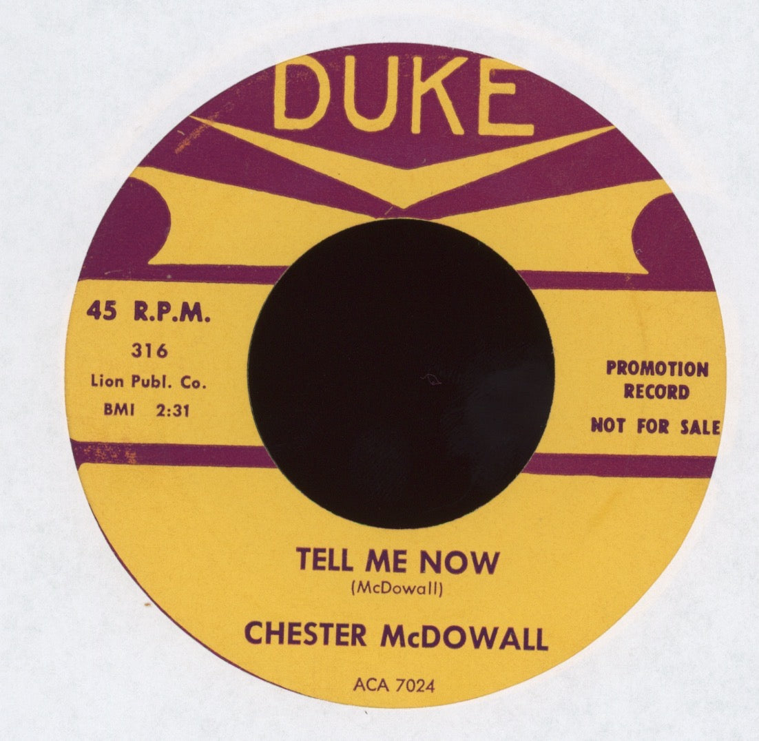 Chet McDowell - Joy In My Tears on Duke Promo R&B 45