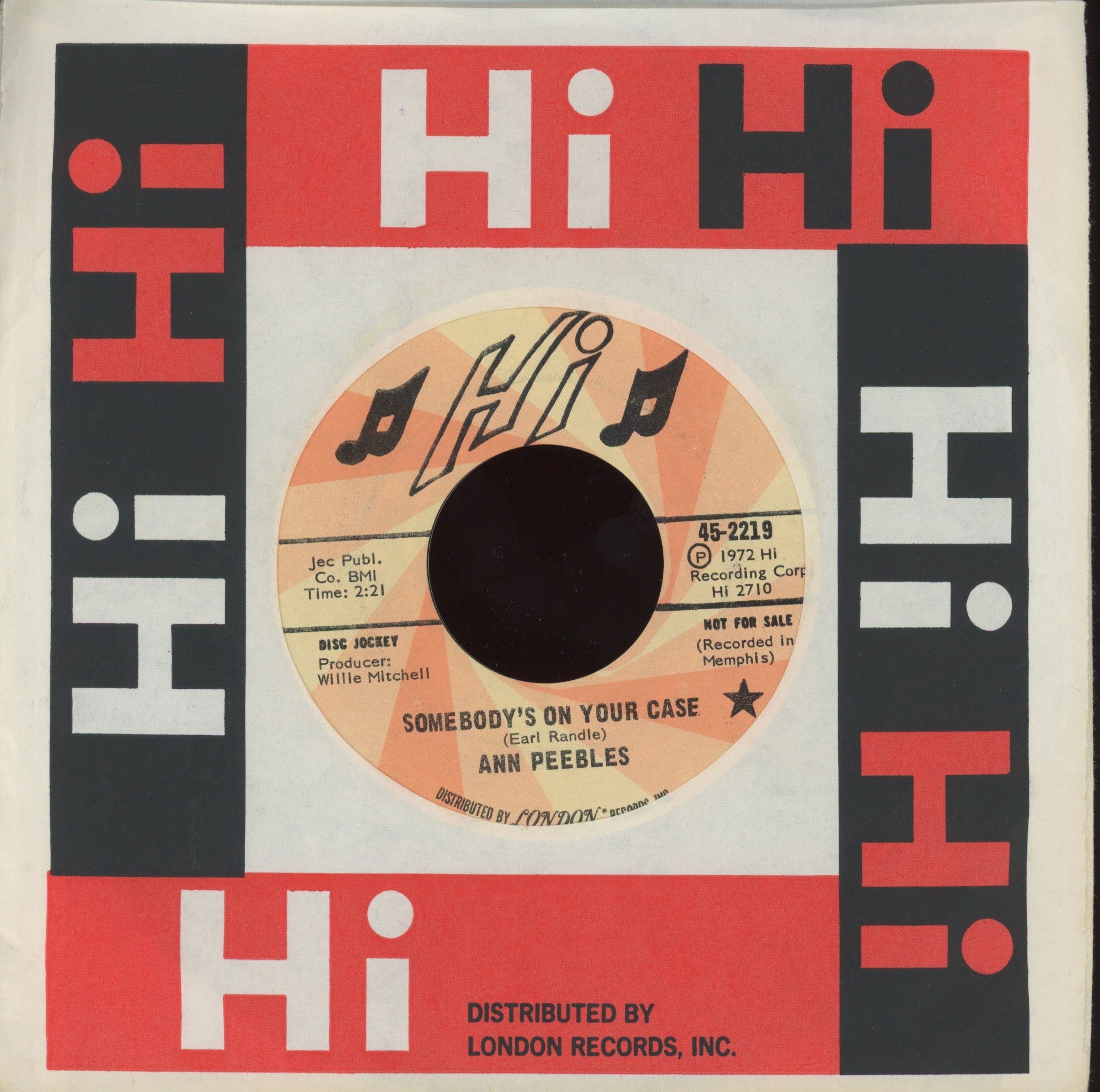 Ann Peebles - Somebody's On Your Case on Hi Promo Funk 45