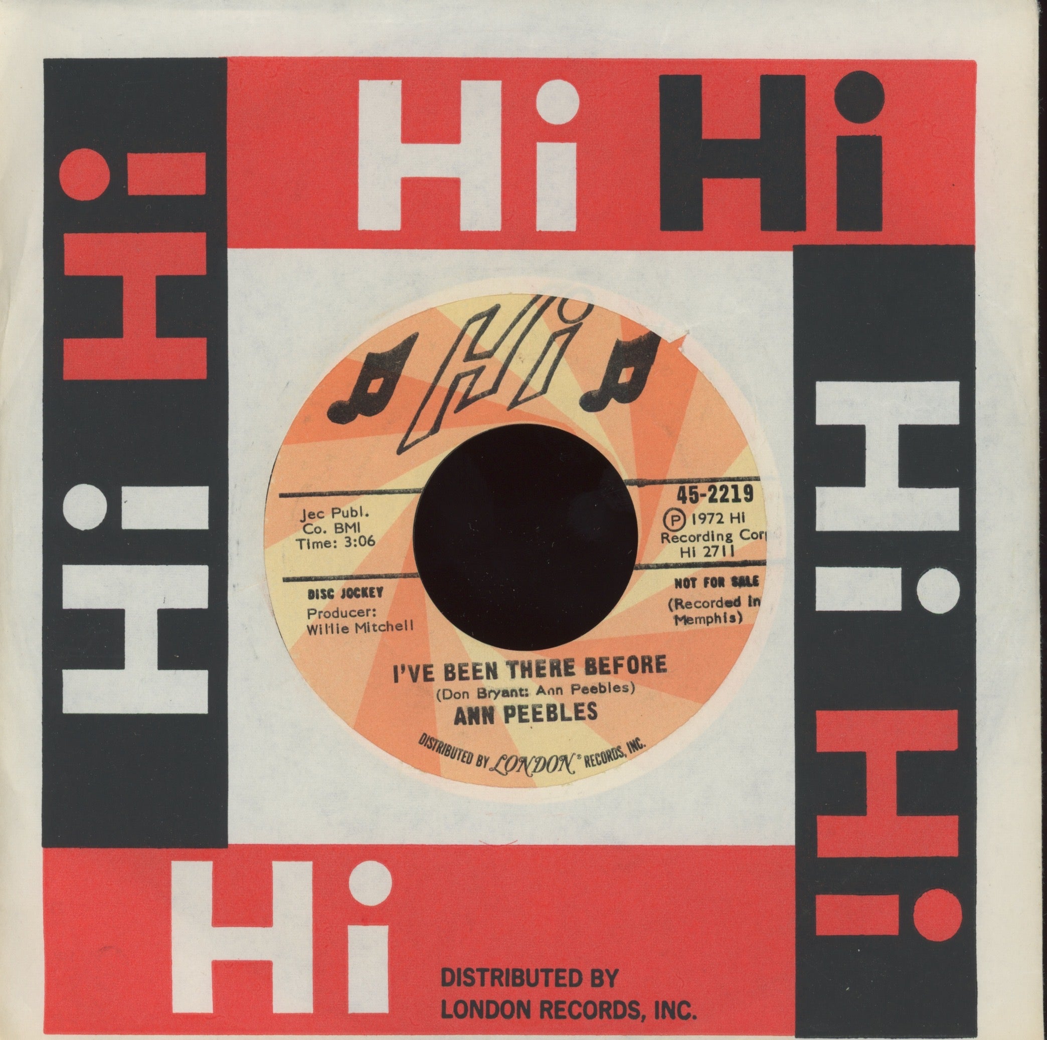 Ann Peebles - Somebody's On Your Case on Hi Promo Funk 45