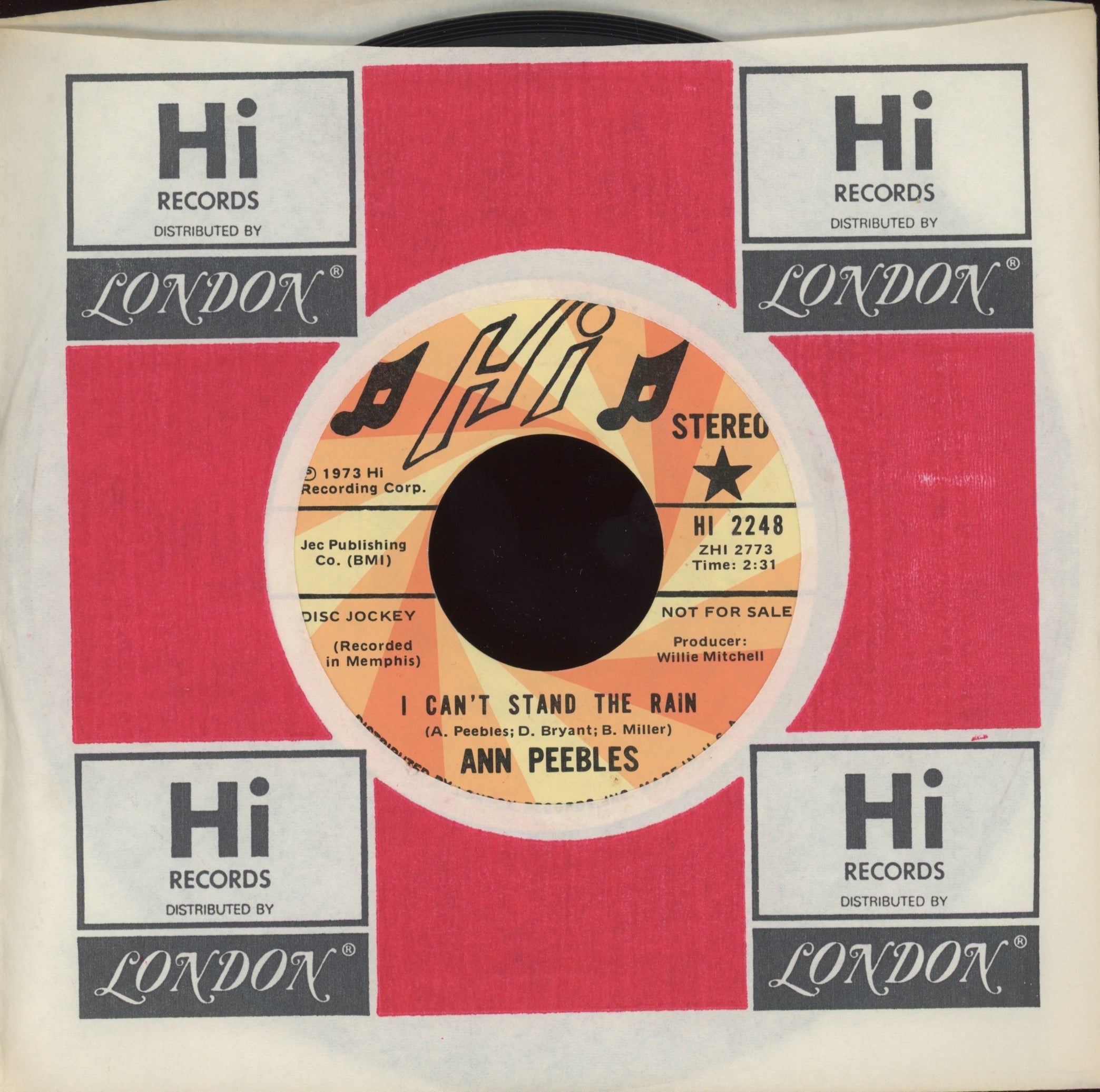 Ann Peebles - I Can't Stand The Rain on Hi Promo Soul Funk 45