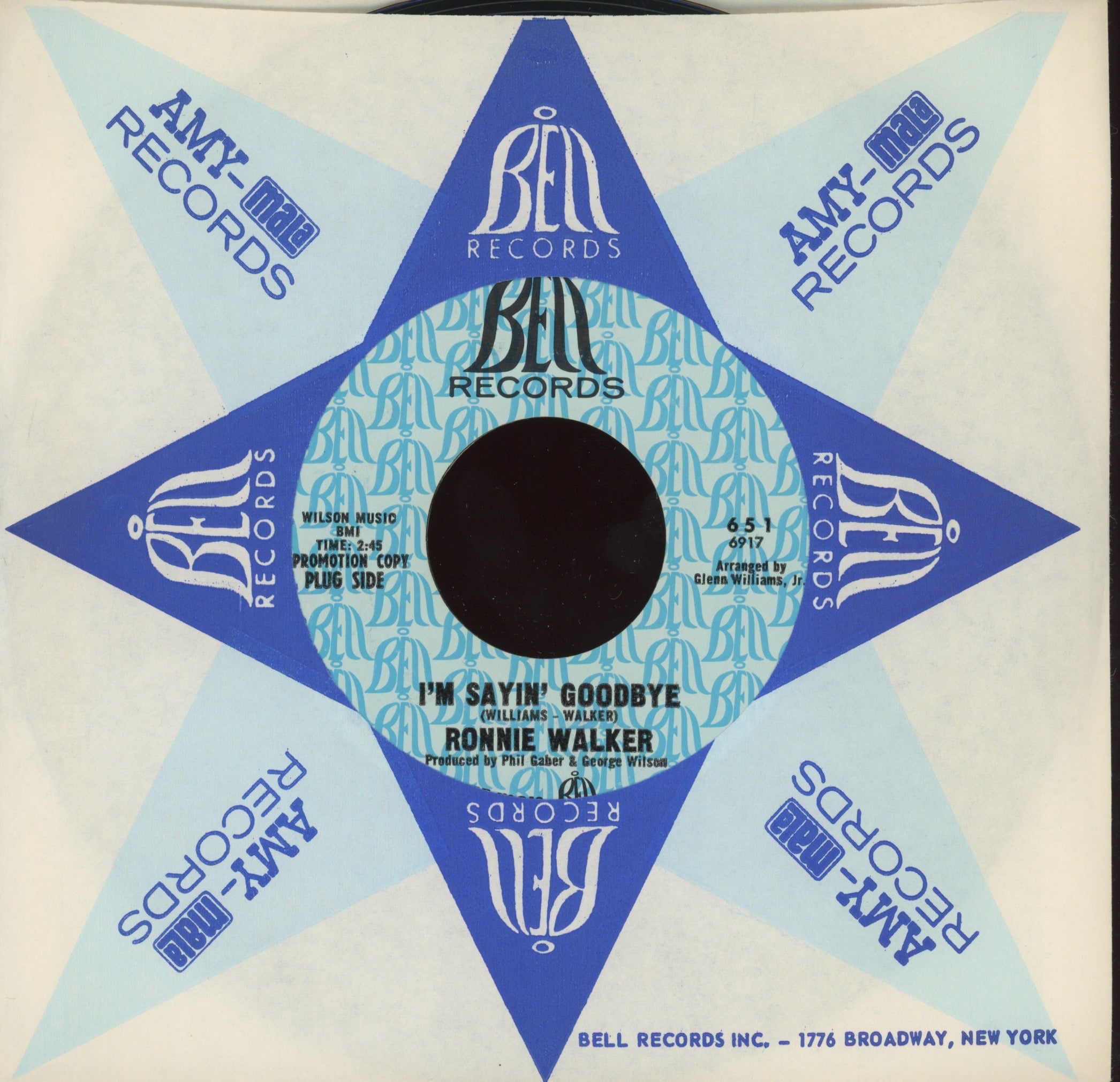 Ronnie Walker - My Baby (Doesn't Love Me Anymore) on Bell Promo Northern Soul 45
