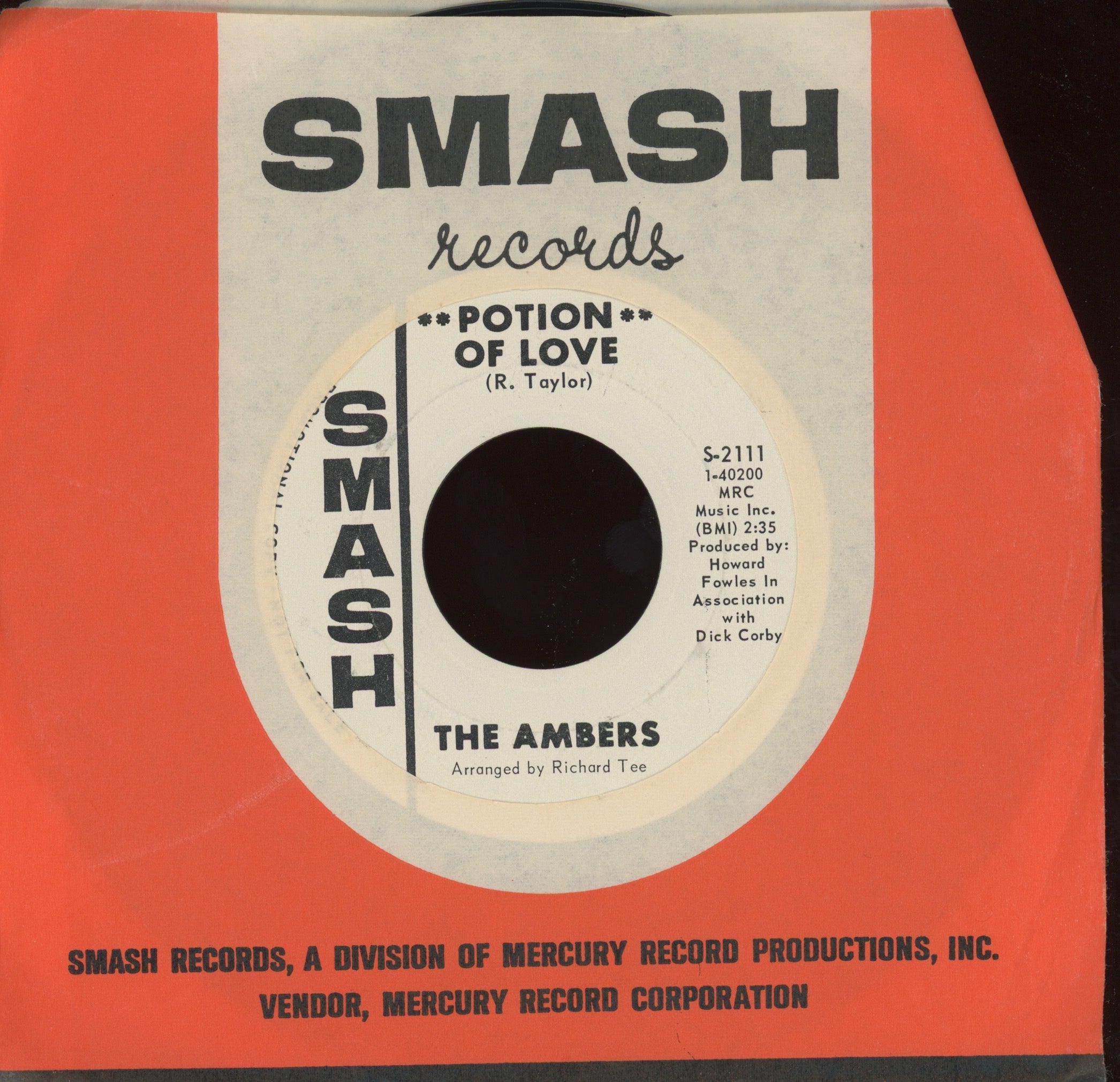 The Ambers - Potion Of Love on Smash Promo Northern Soul 45