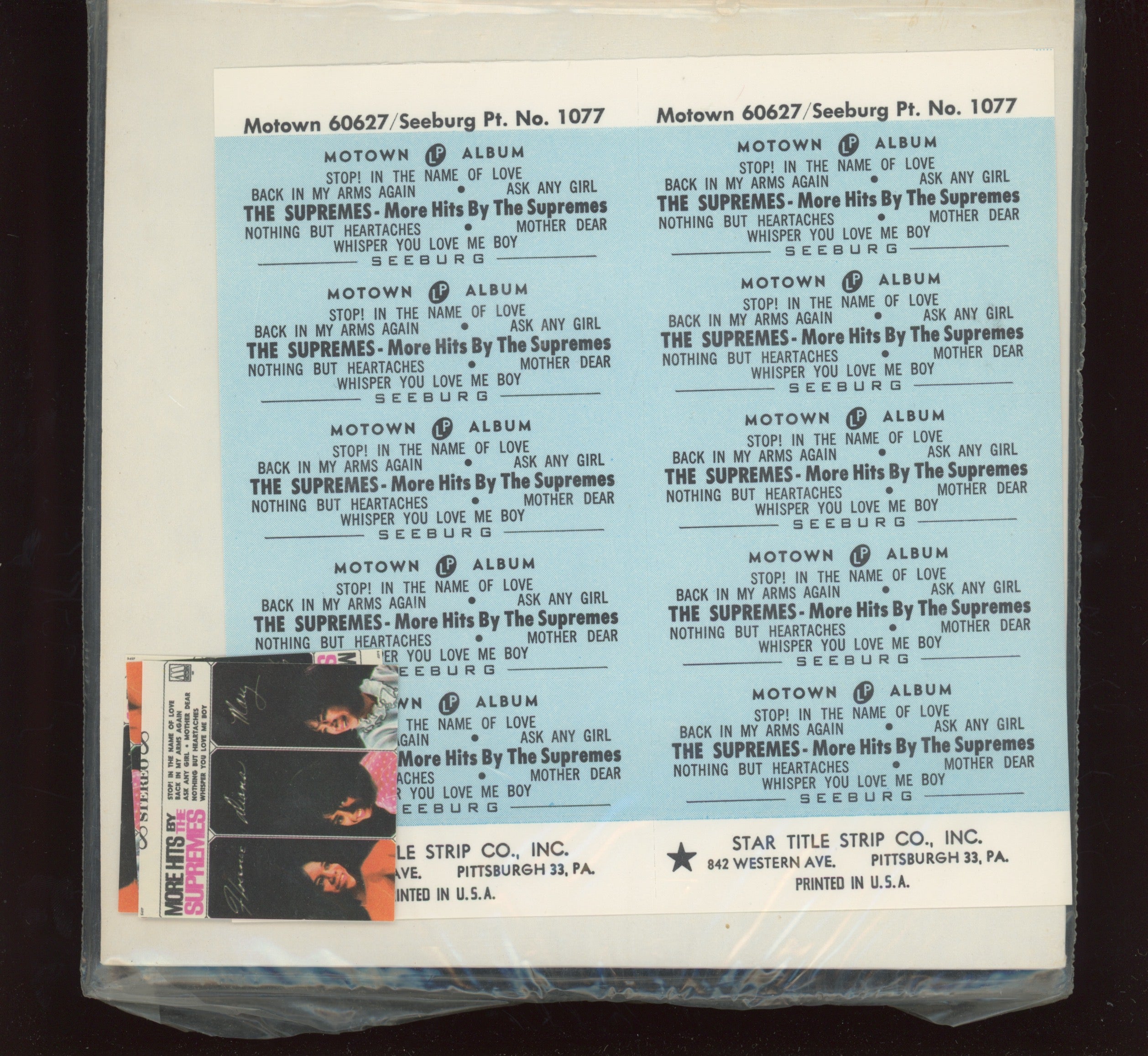 The Supremes - More Hits By The Supremes on Motown 60627 Soul Jukebox 7" EP Sealed