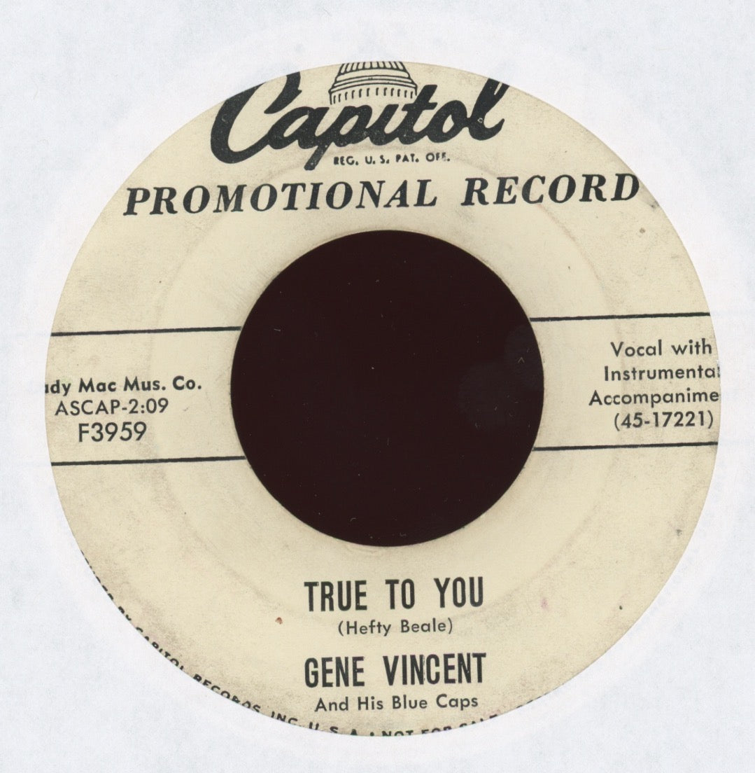 Gene Vincent & His Blue Caps - Baby Blue on Capitol Promo Rockabilly 45