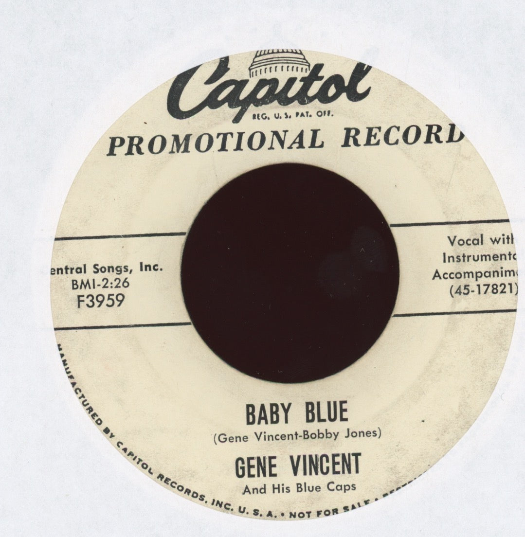 Gene Vincent & His Blue Caps - Baby Blue on Capitol Promo Rockabilly 45