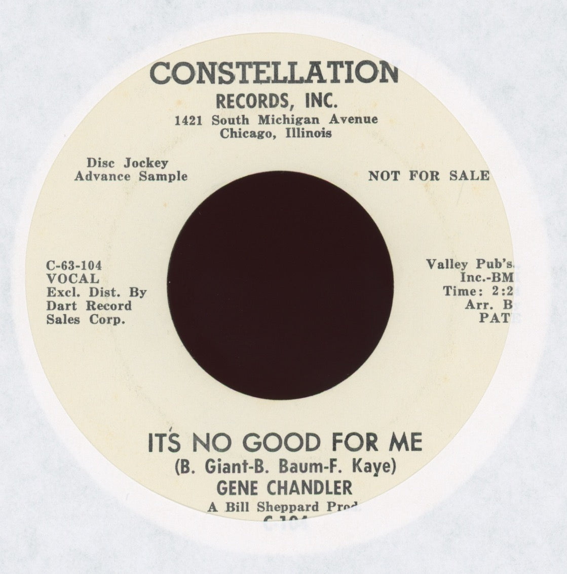 Gene Chandler - From Day To Day on Constellation Promo Northern Soul 45
