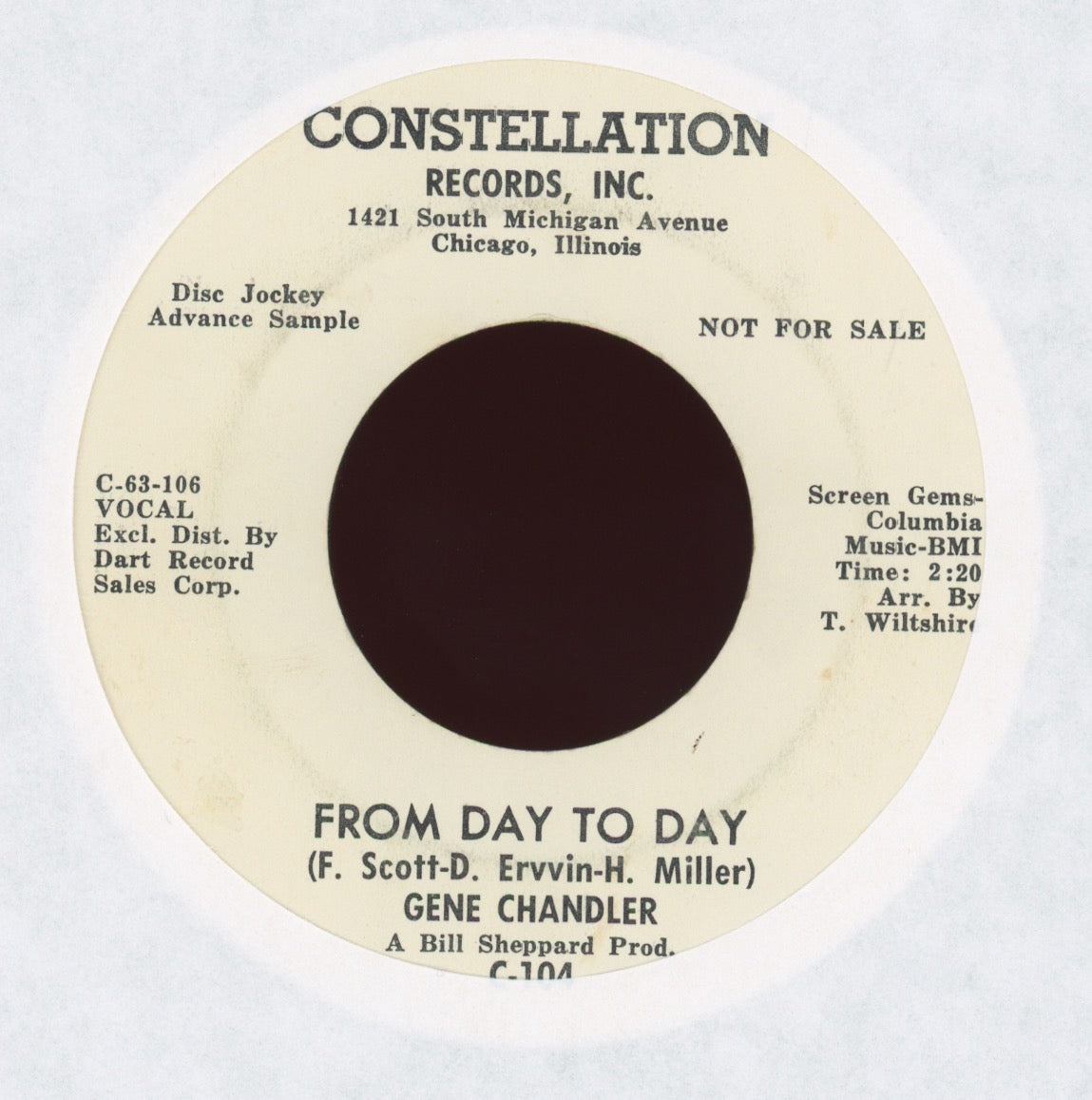 Gene Chandler - From Day To Day on Constellation Promo Northern Soul 45