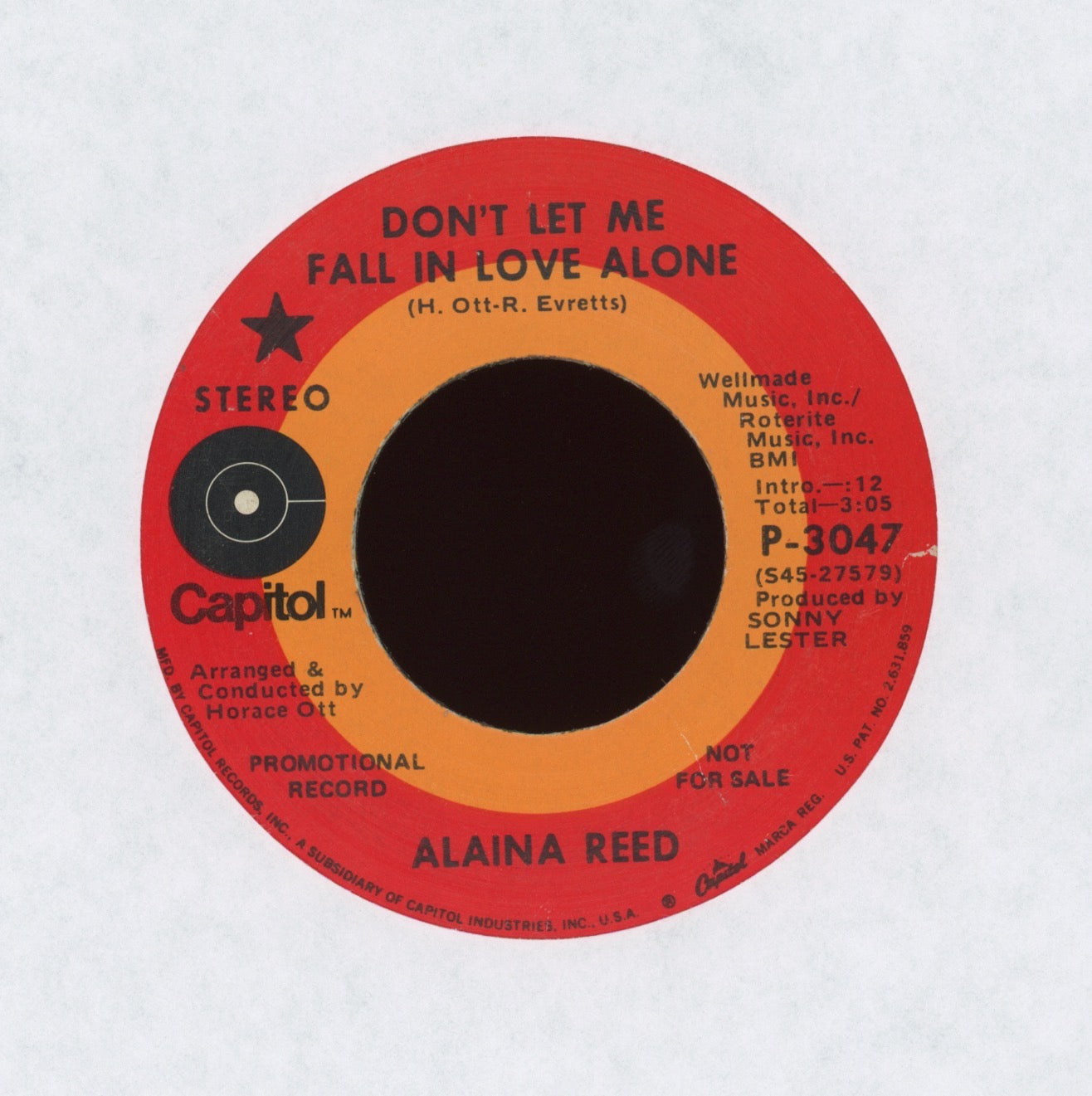 Alaina Reed - Don’t Let Me Fall In Love Alone on Capitol Northern Soul 45