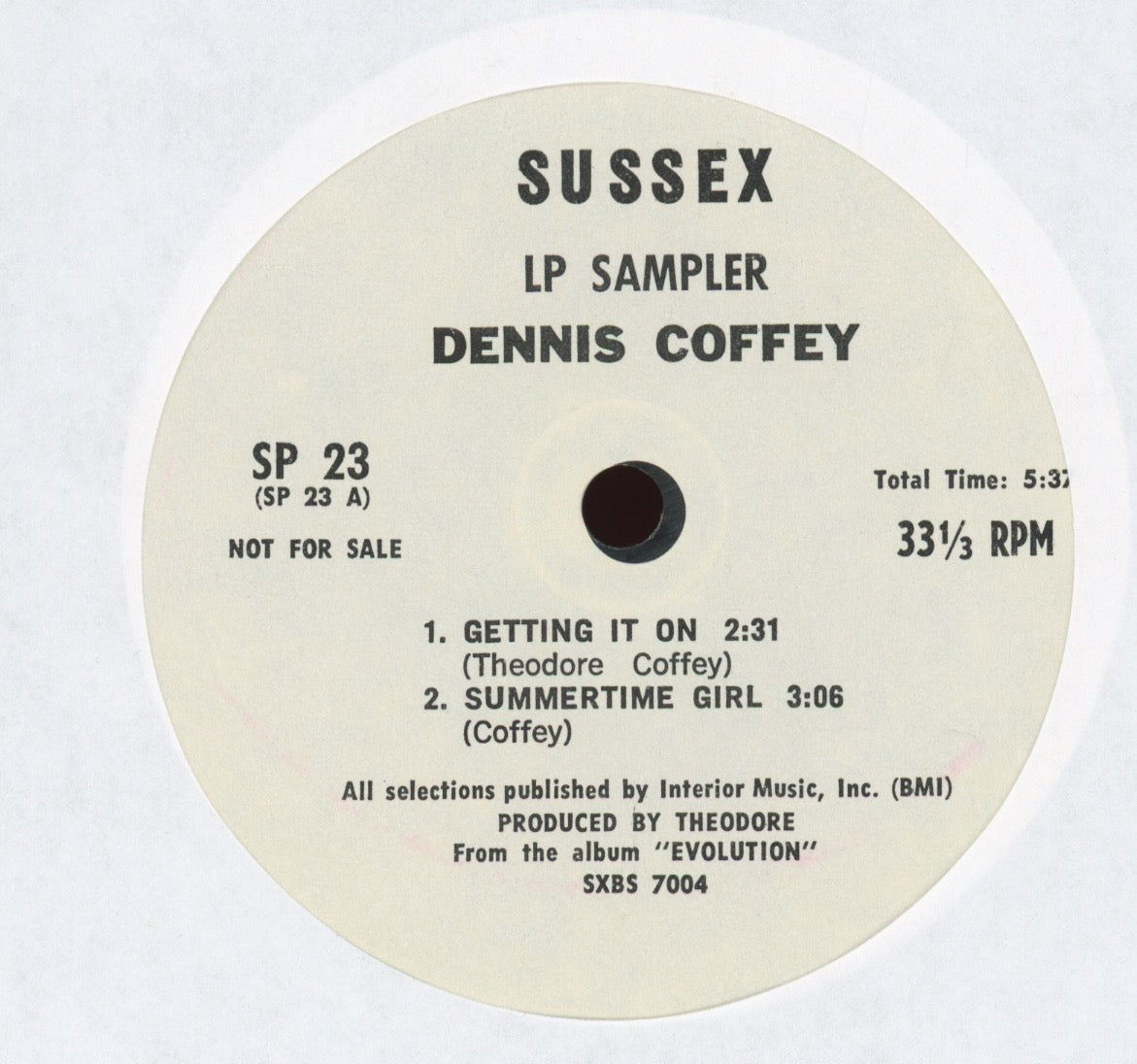 Dennis Coffey - Evolution LP Sampler Promo 7" Breaks