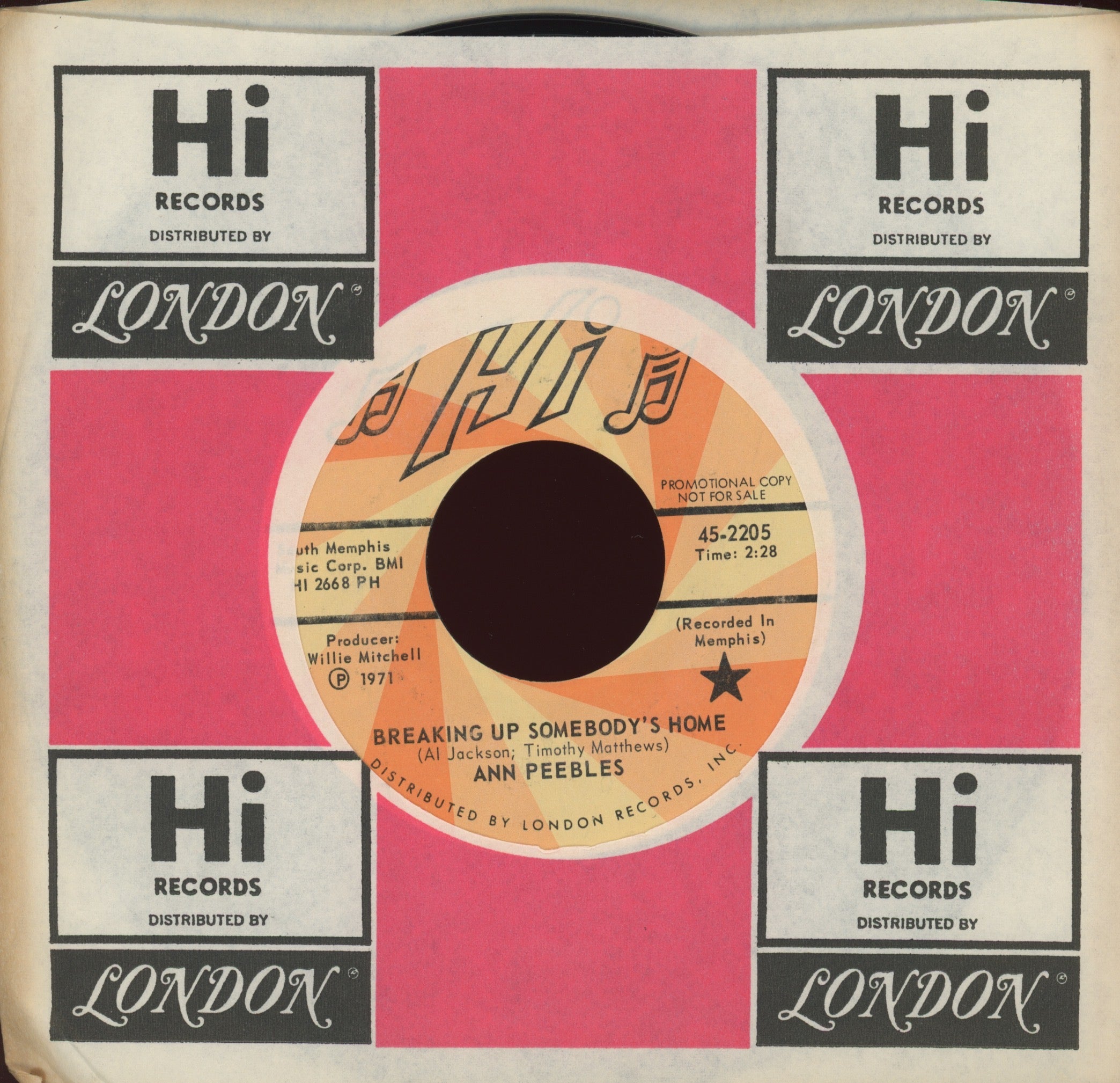 Ann Peebles - Breaking Up Somebody's Home on Hi Promo Funk 45