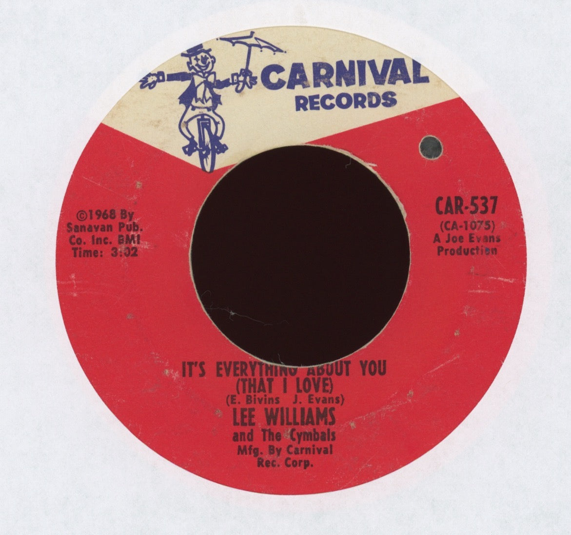 Lee Williams And The Cymbals - It's Everything About You (That I Love) on Carnival Northern Soul 45