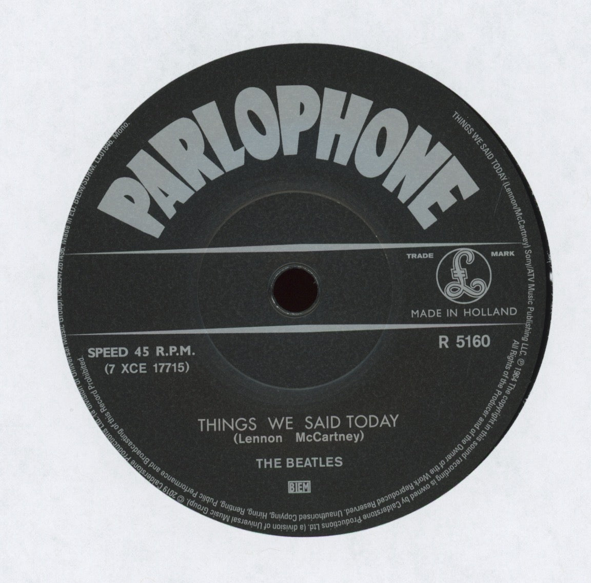 The Beatles - A Hard Day's Night / Things We Said Today on Parlophone 7" Reissue With Picture Cover
