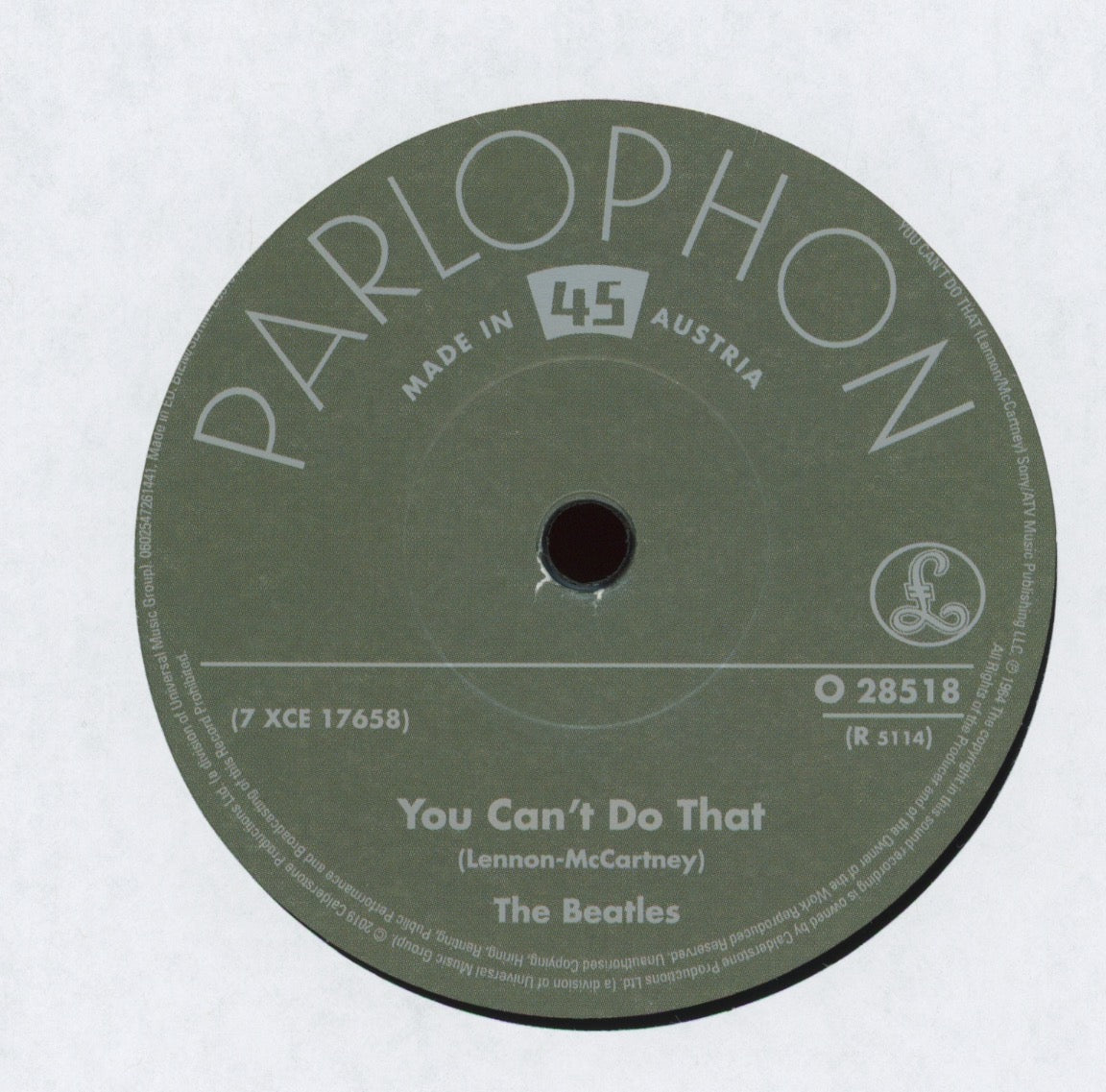 The Beatles - Can't Buy Me Love / You Can't Do That on Parlophon 7" Reissue With Picture Cover