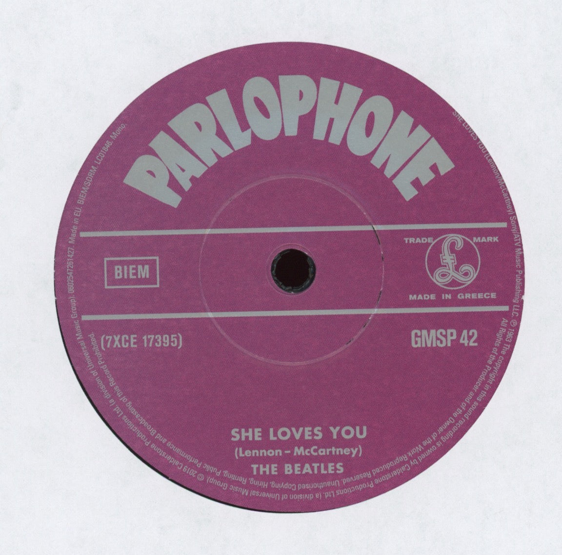 The Beatles - She Loves You on Parlophone 7" Reissue With Picture Cover