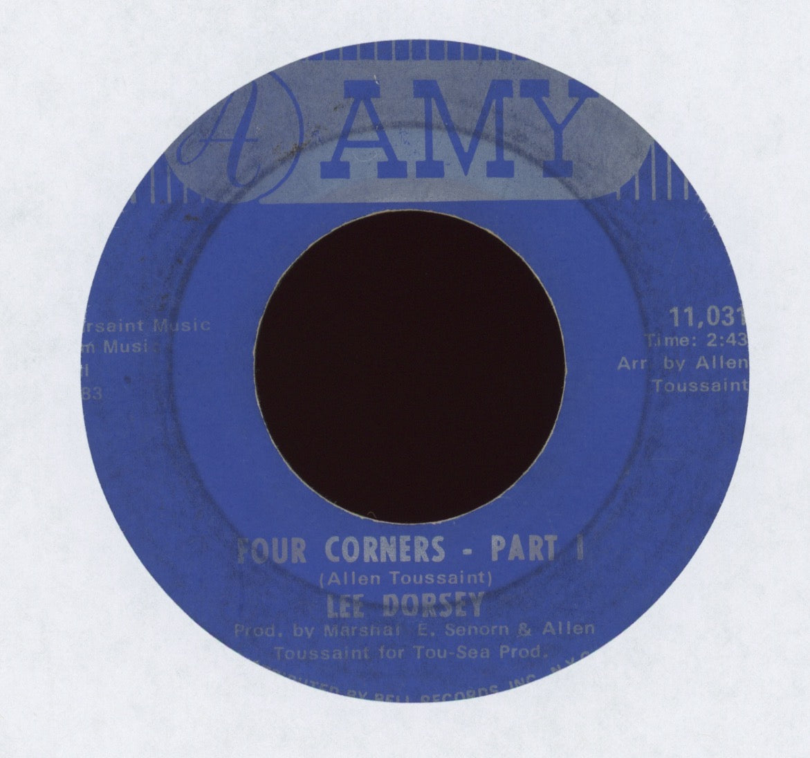 Lee Dorsey - Four Corners, Part I & II on Amy Funk 45