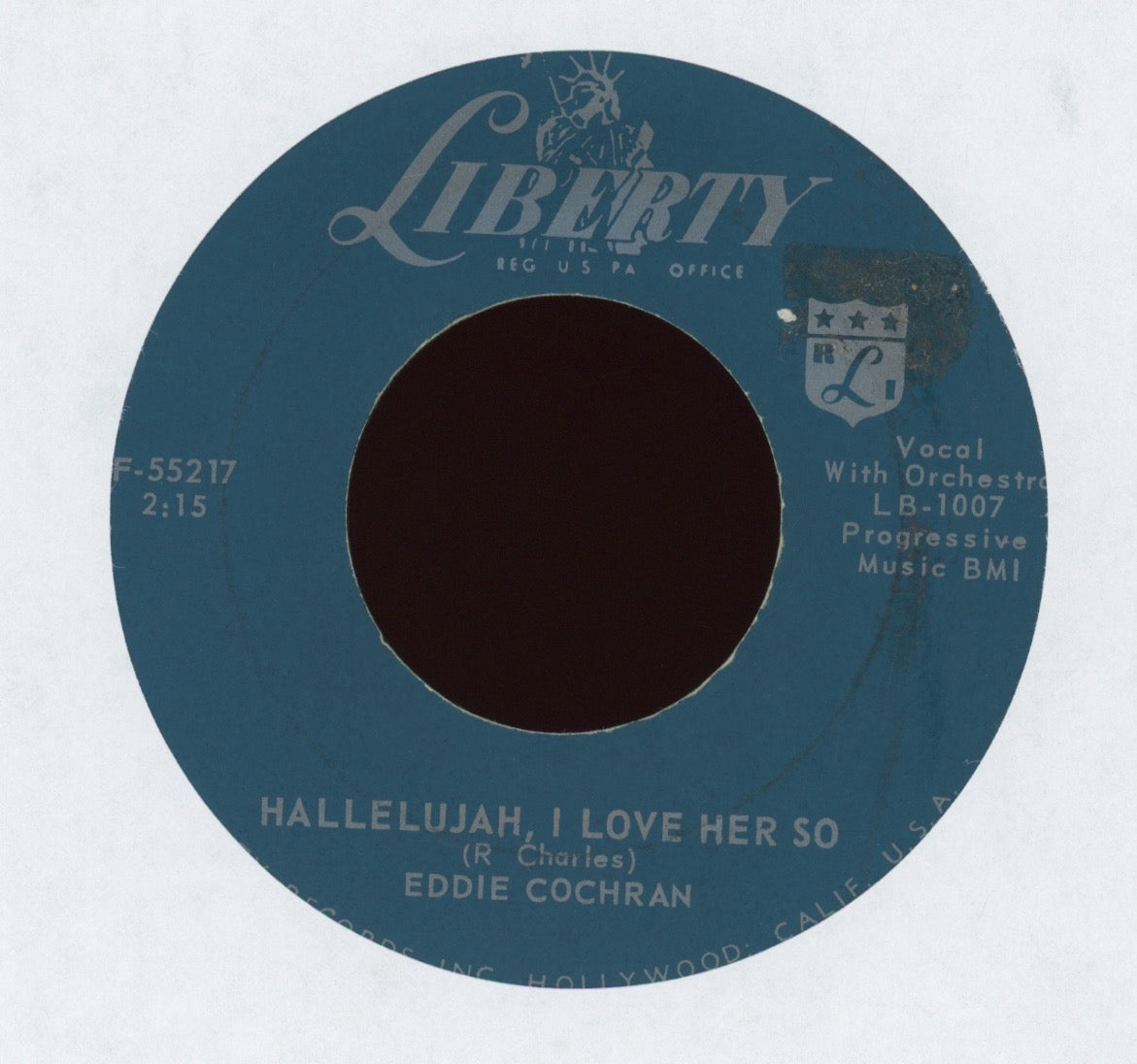 Eddie Cochran - Hallelujah, I Love Her So on Liberty Rockabilly 45