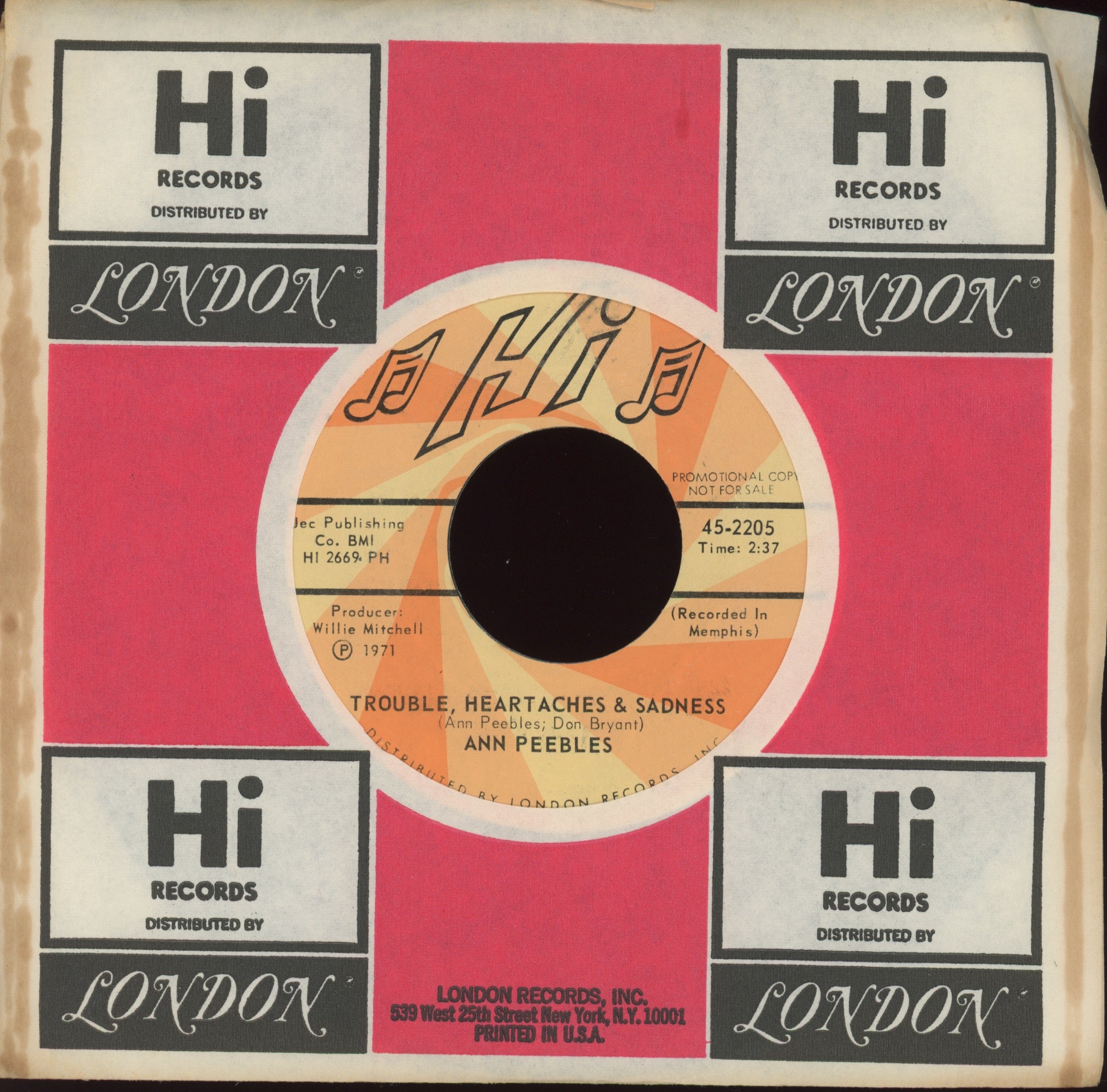 Ann Peebles - Breaking Up Somebody's Home on Hi Promo Funk 45
