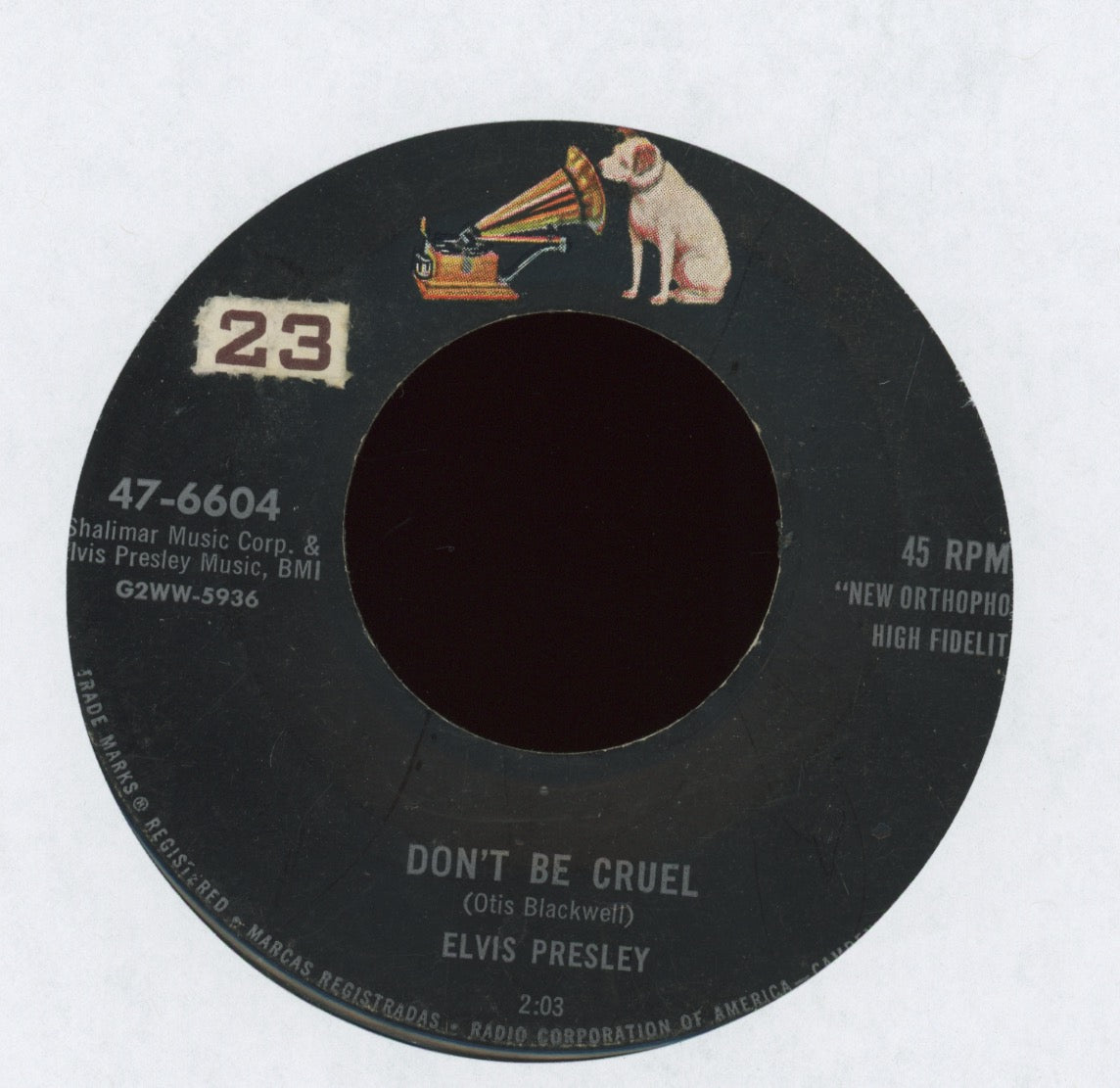 Elvis Presley - Don't Be Cruel / Hound Dog on RCA 1st Press 45 With Picture Sleeve