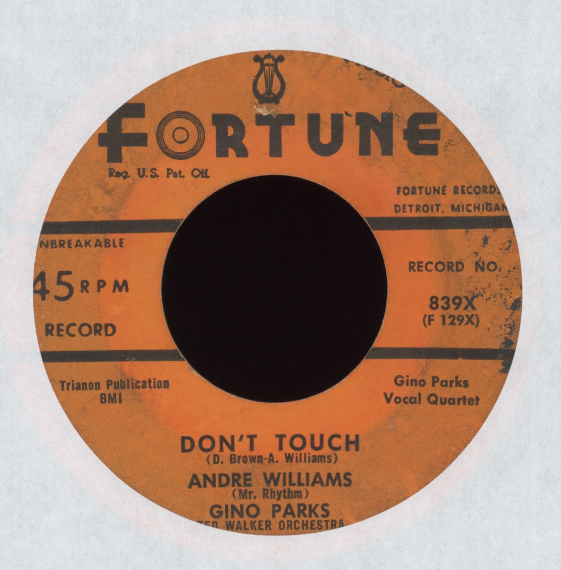 Andre Williams - Don't Touch on Fortune R&B 45