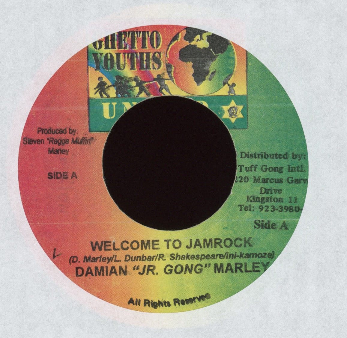 Damian Marley - Welcome To Jamrock on Ghetto Youths Reggae 45