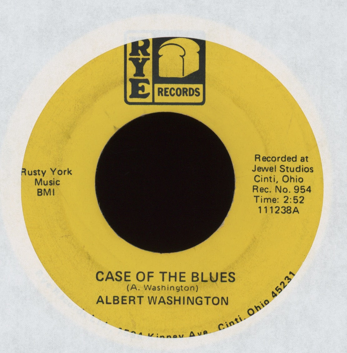 Albert Washington - Case Of The Blues on RYE Funk 45