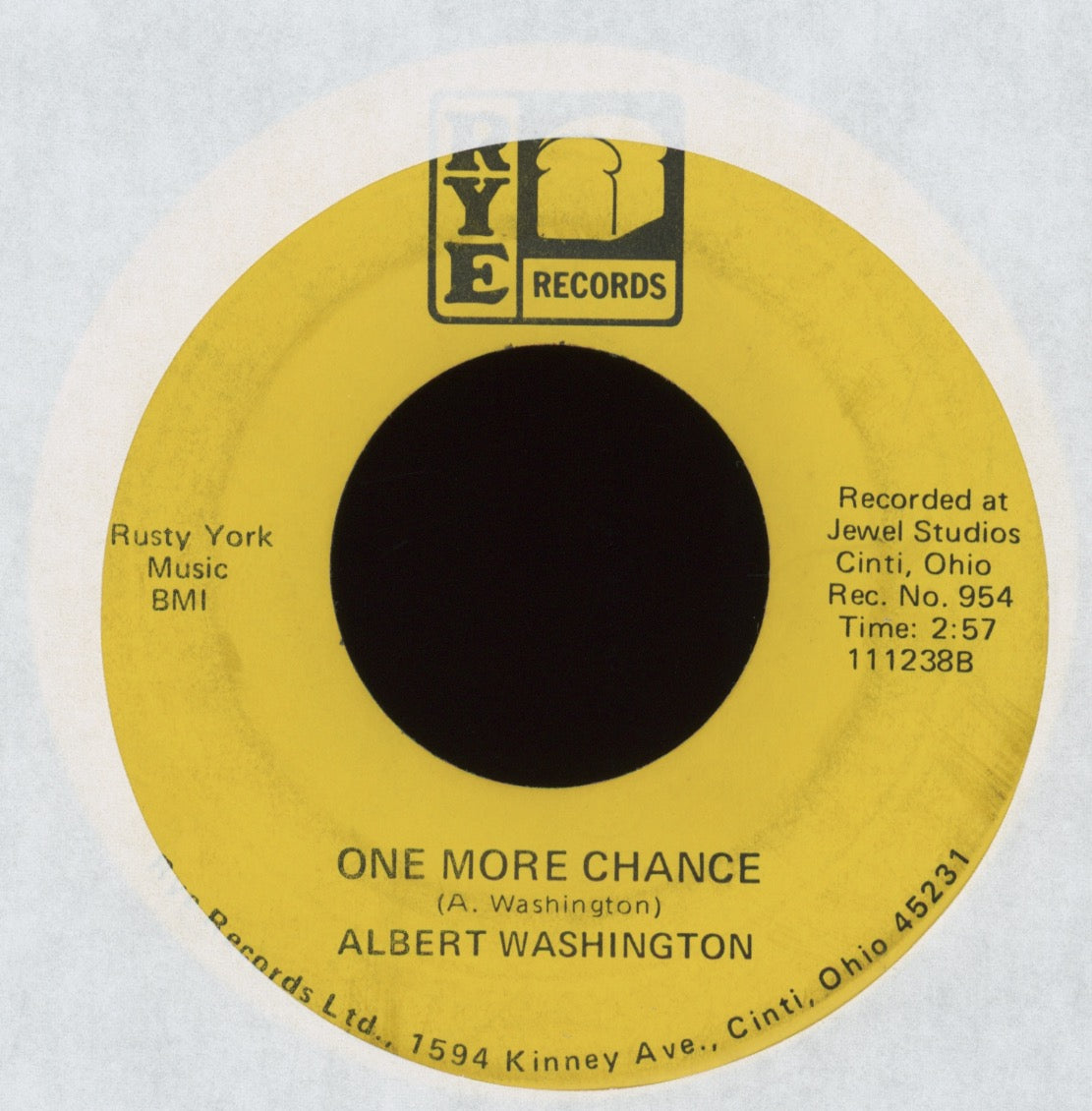 Albert Washington - Case Of The Blues on RYE Funk 45