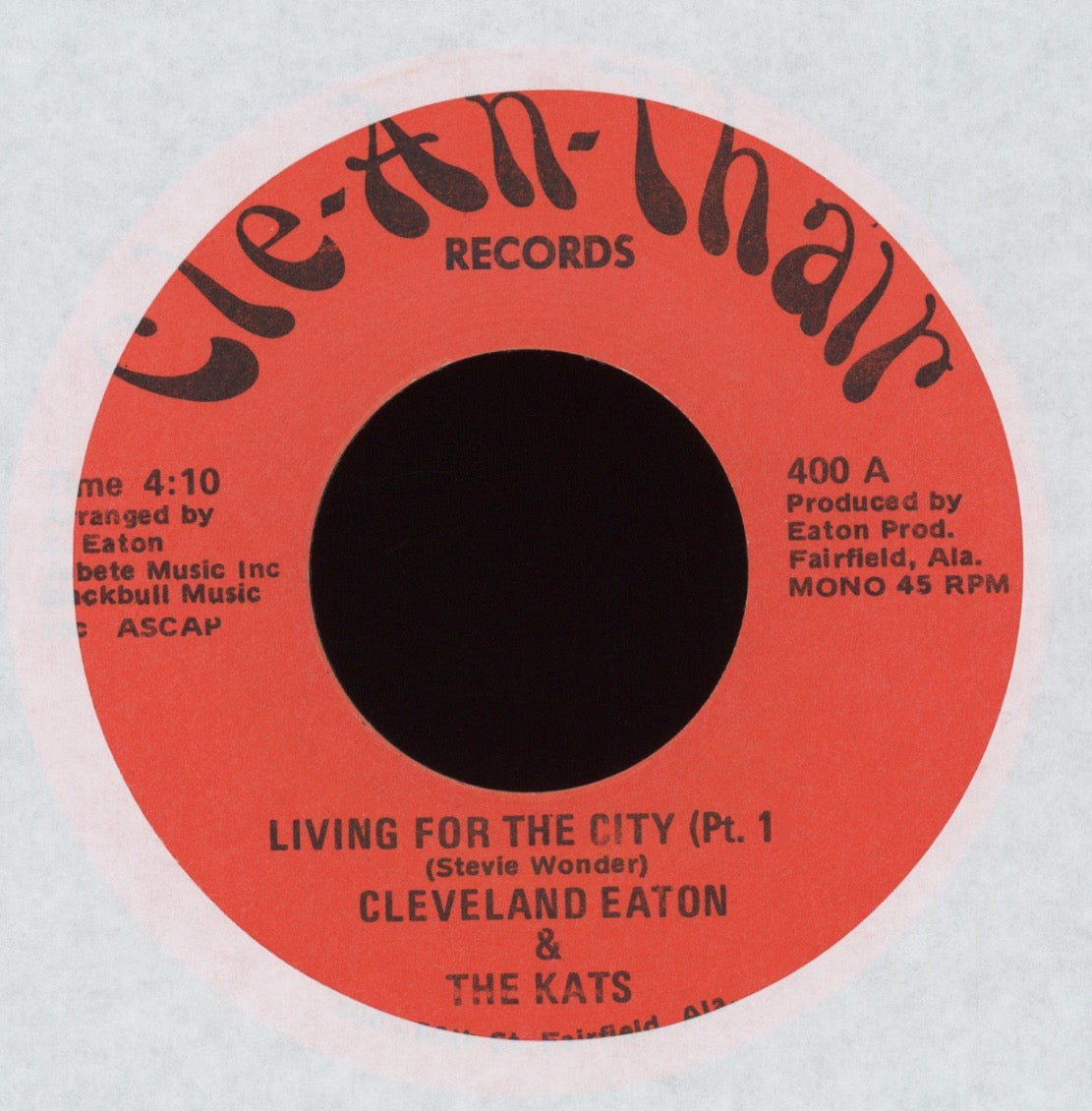 Cleveland Eaton & The Kats - Living For The City Pt 1 on Cle-An-Thair Funk 45