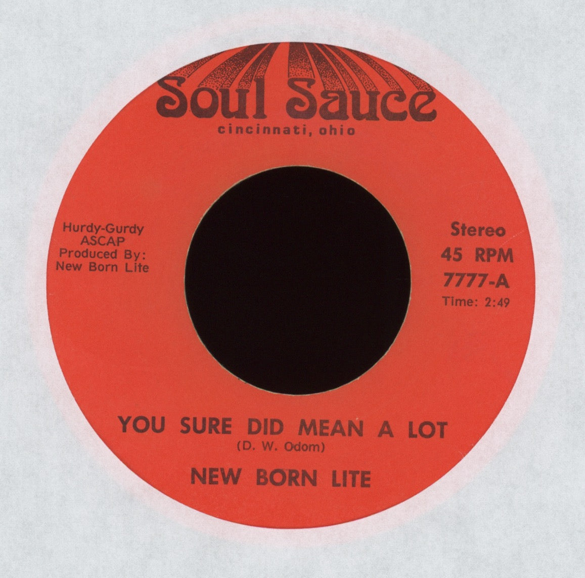 New Born Lite - You Sure Did Mean A Lot / Journey Of No Return on Soul Sauce Sweet Soul Funk 45