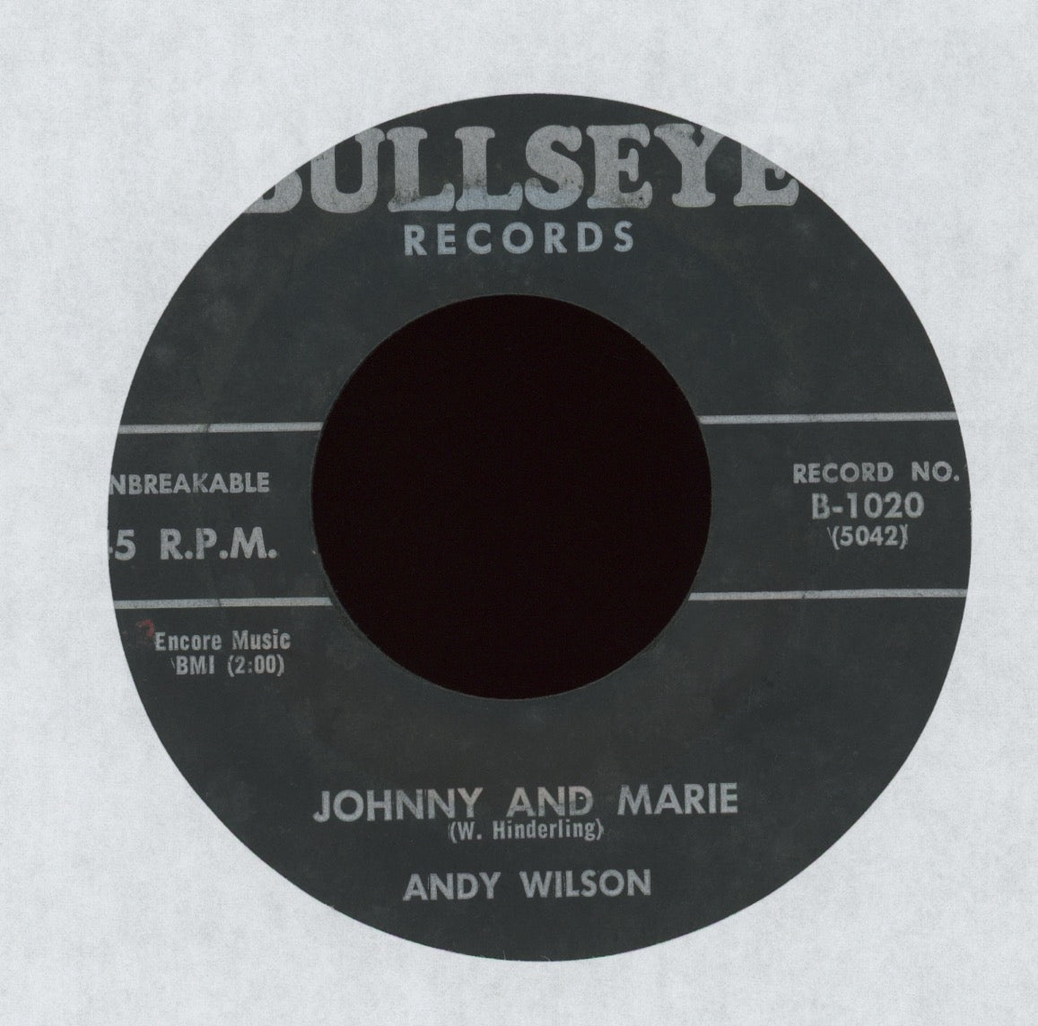 Andy Wilson - Worry Worry on Bullseye R&B 45