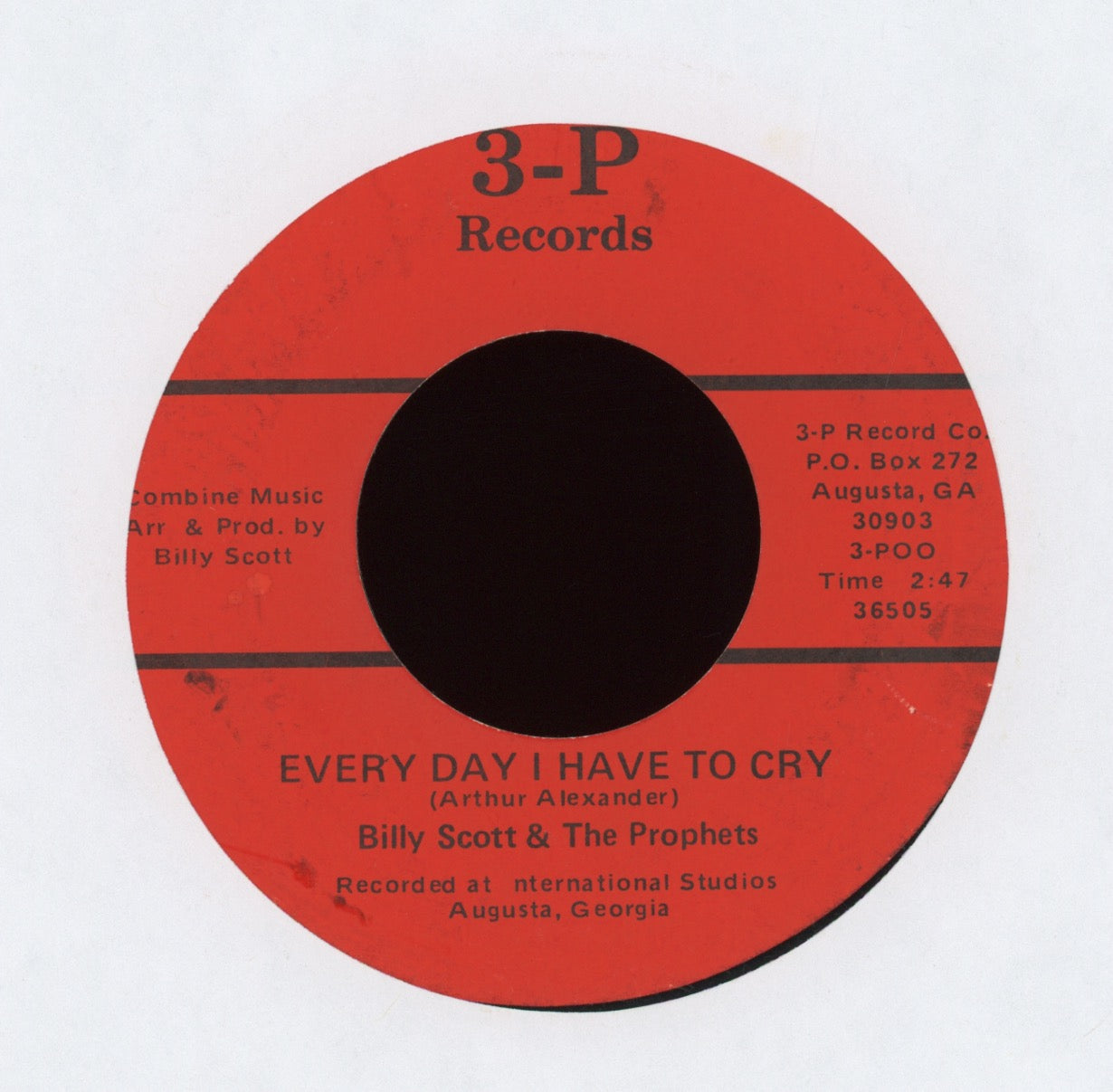 Billy Scott & The Georgia Prophets - So Glad You Happened To Me on 3-P Northern Soul 45