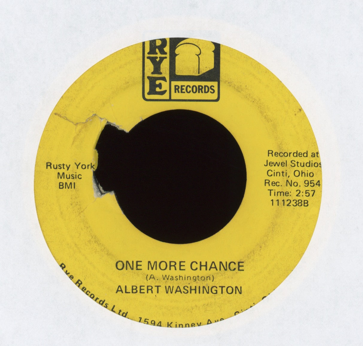 Albert Washington - Case Of The Blues on RYE Funk 45