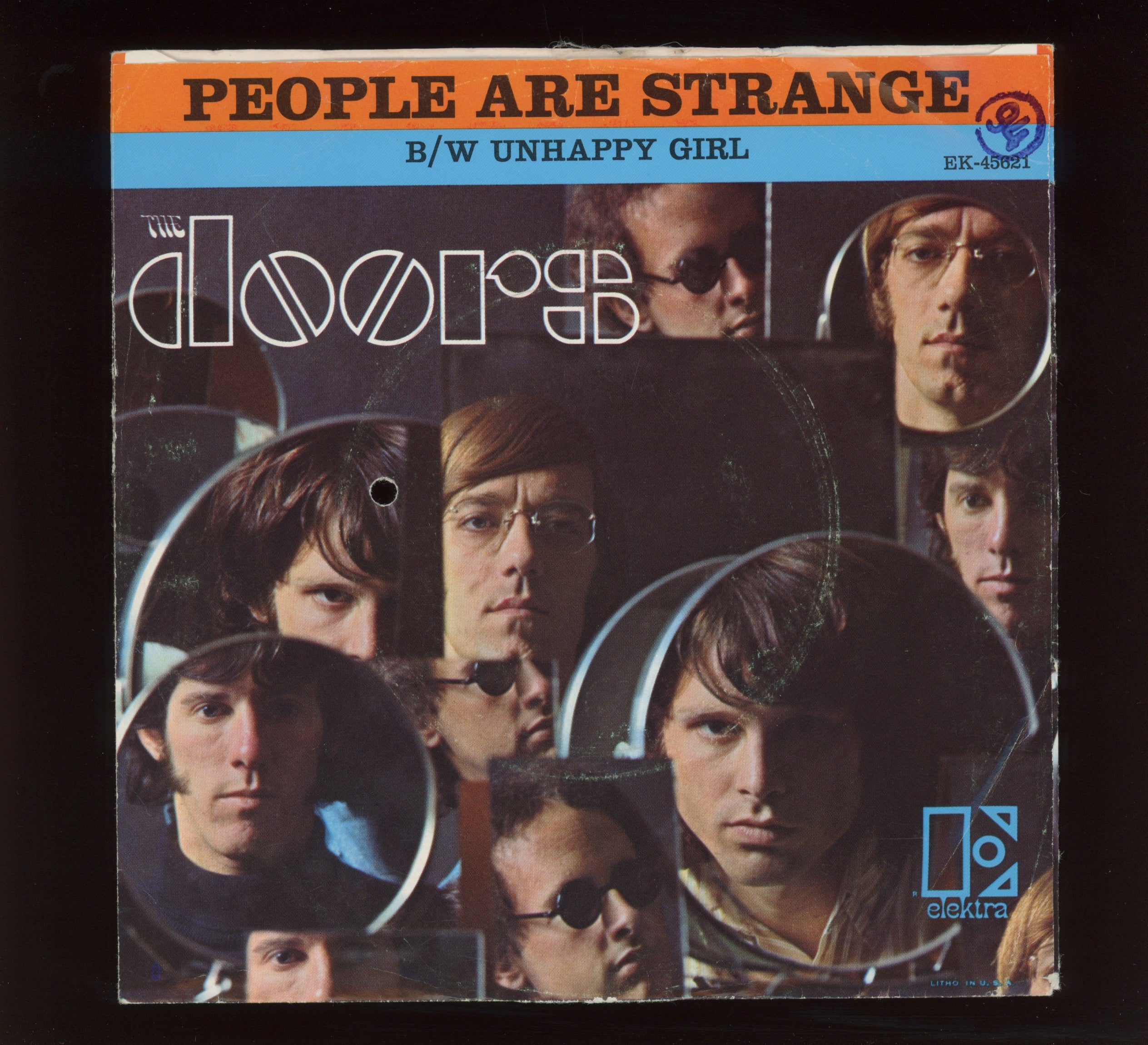 The Doors - People Are Strange on Elektra 45 With Picture Sleeve