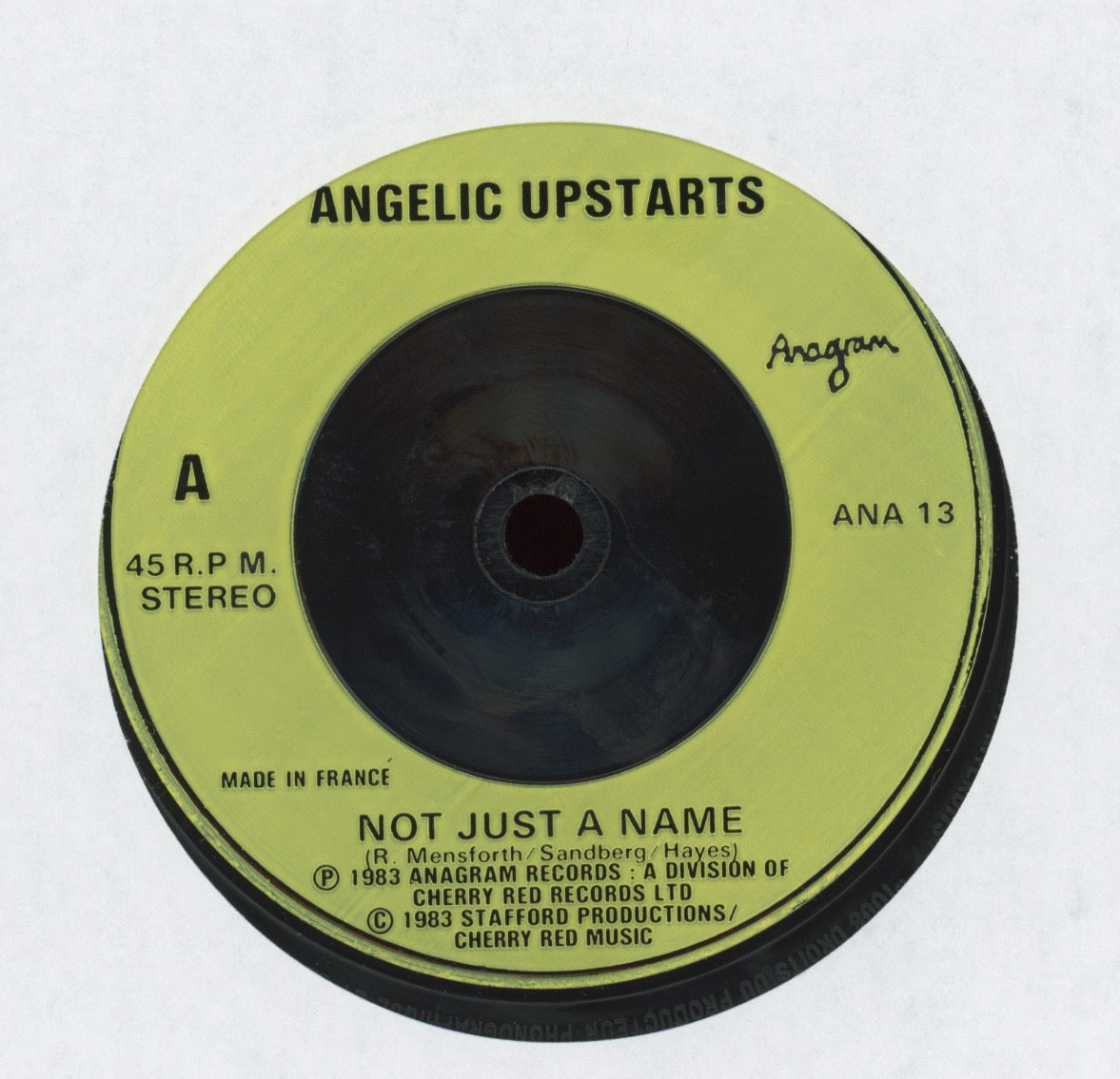 Angelic Upstarts - Not Just A Name on Anagram U.K. 7" With Picture Sleeve