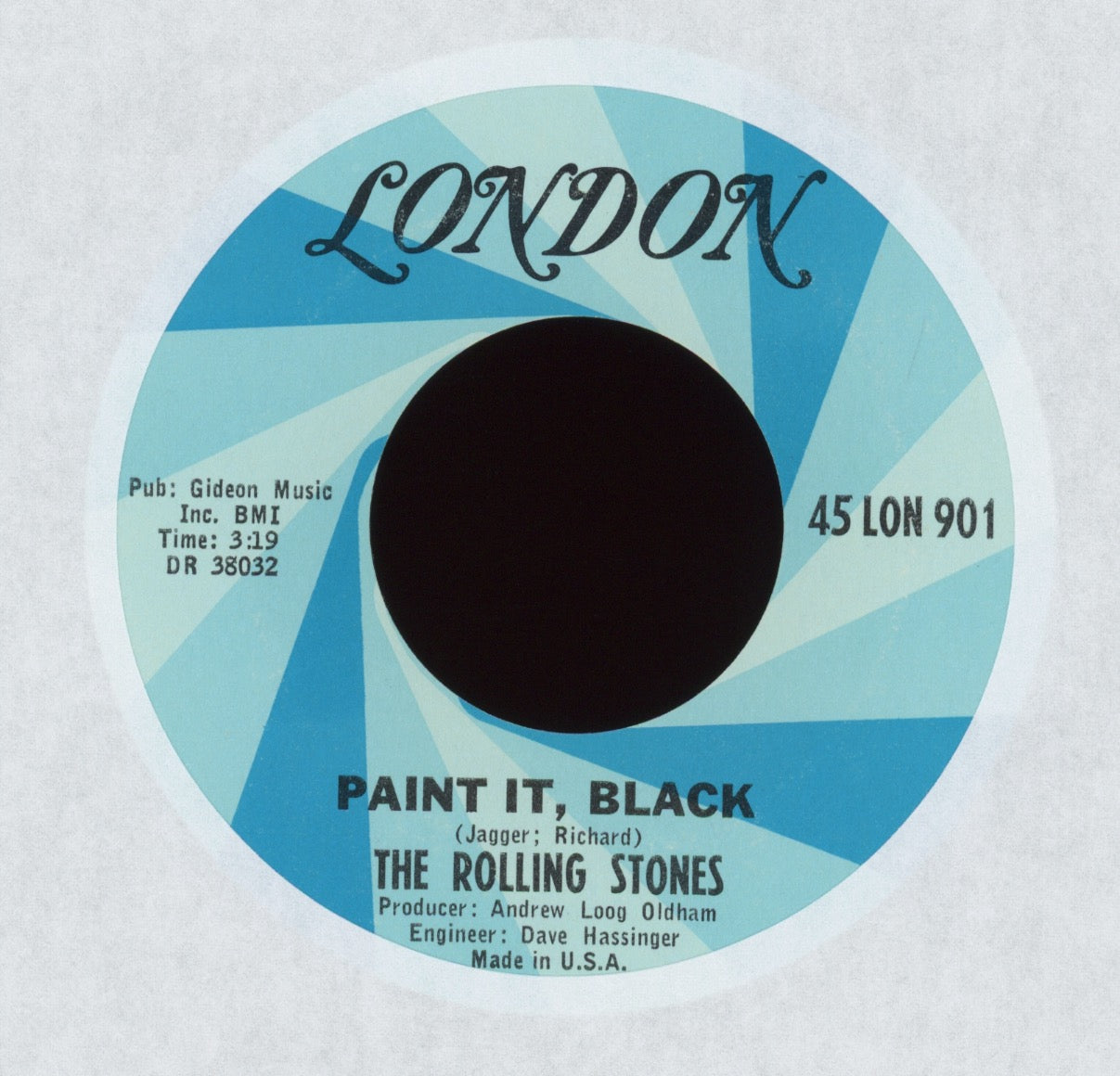 The Rolling Stones - Paint It, Black on London 45 With Picture Sleeve