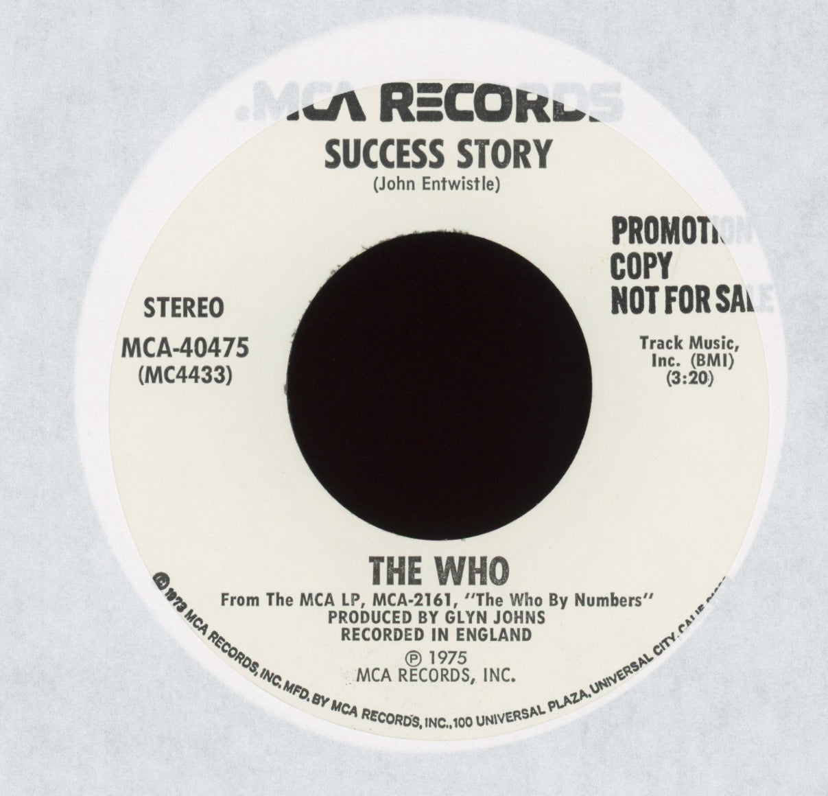 The Who - Squeeze Box on MCA Promo 45 With Picture Sleeve