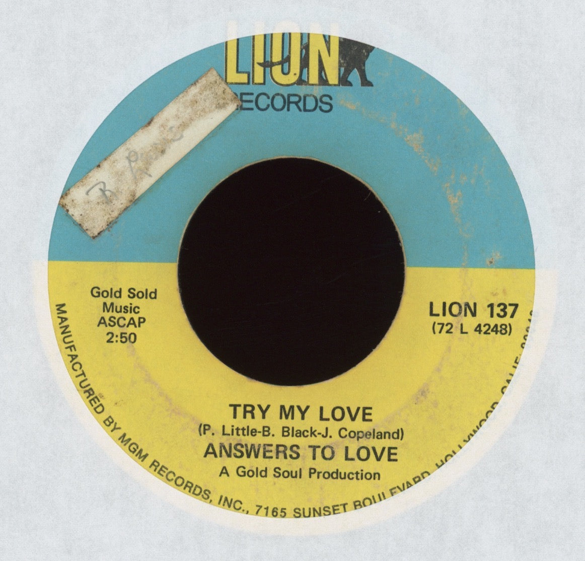 Answers To Love - It Was Real on Lion Sweet Soul 45