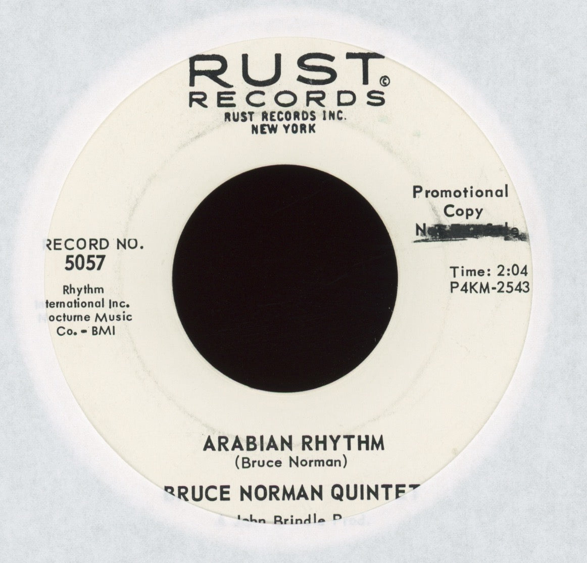 Bruce Norman Quintet - Arabian Rhythm on Rust Promo R&B Exotica 45