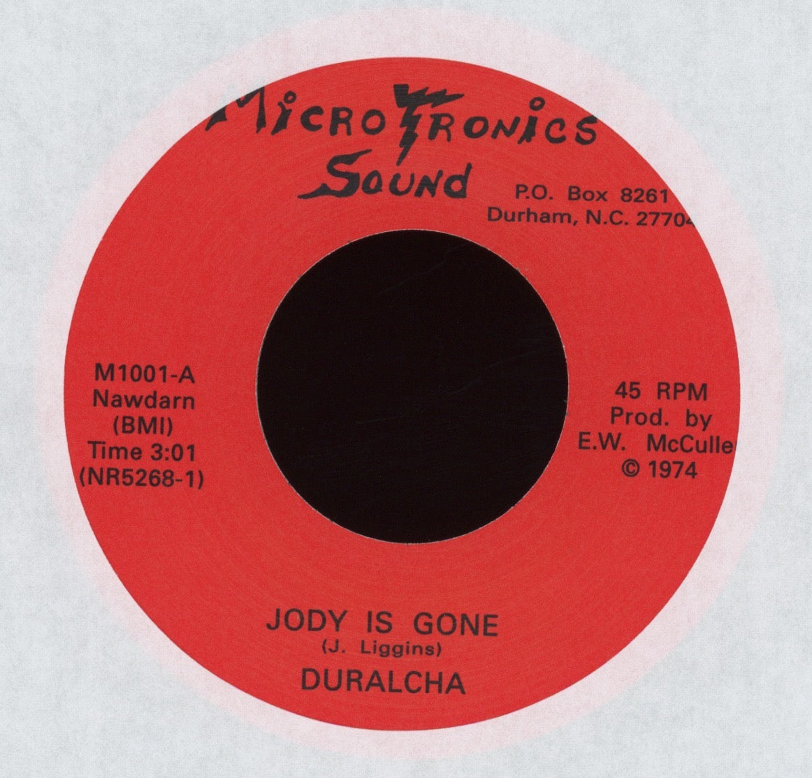 Duralcha - Jody Is Gone on Microtronics Sound Numero Reissue