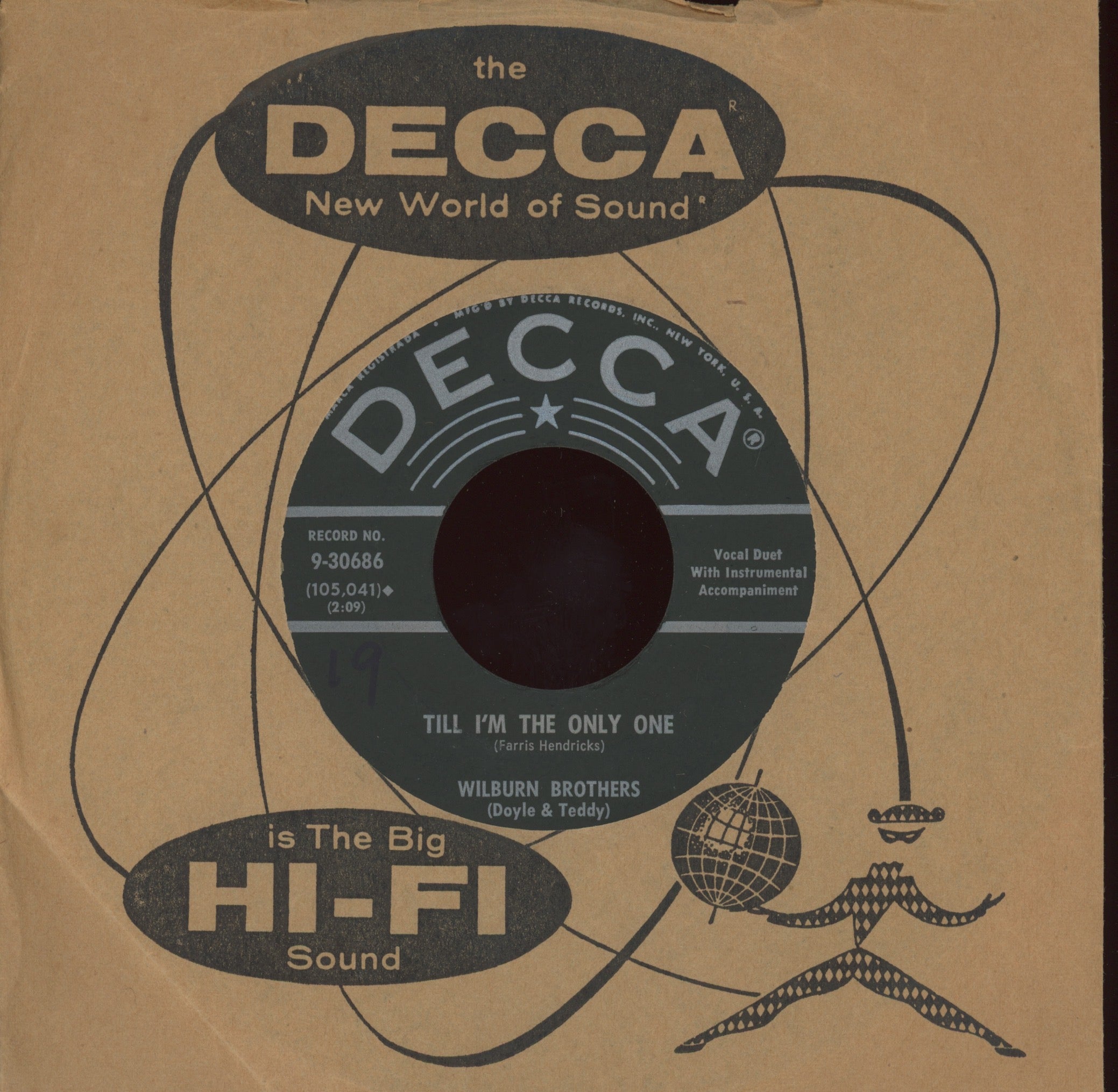 The Wilburn Brothers - Cry Baby Cry on Decca Rockabilly Bop 45