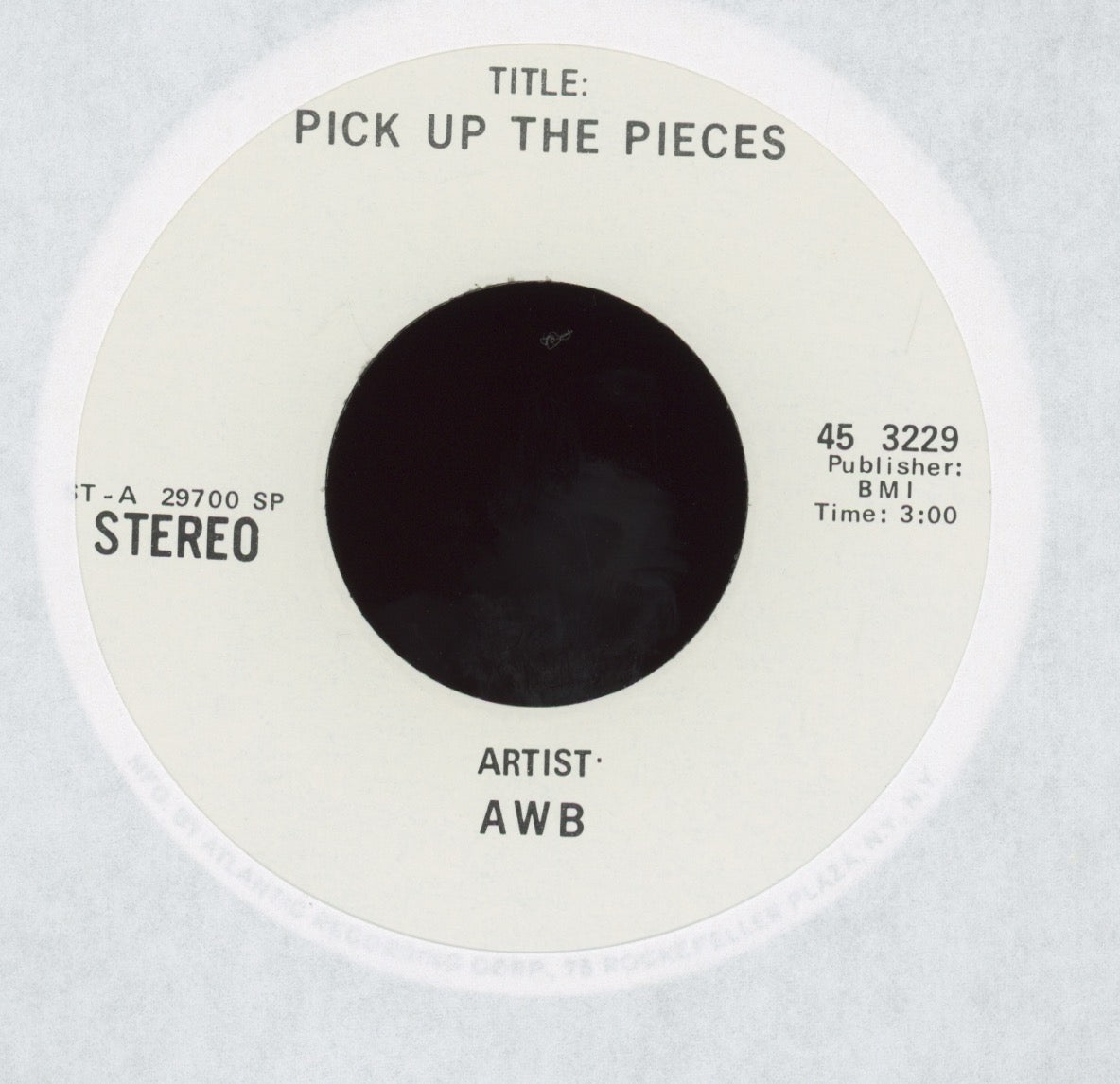 Average White Band - Pick Up The Pieces on Atlantic Promo Funk 45
