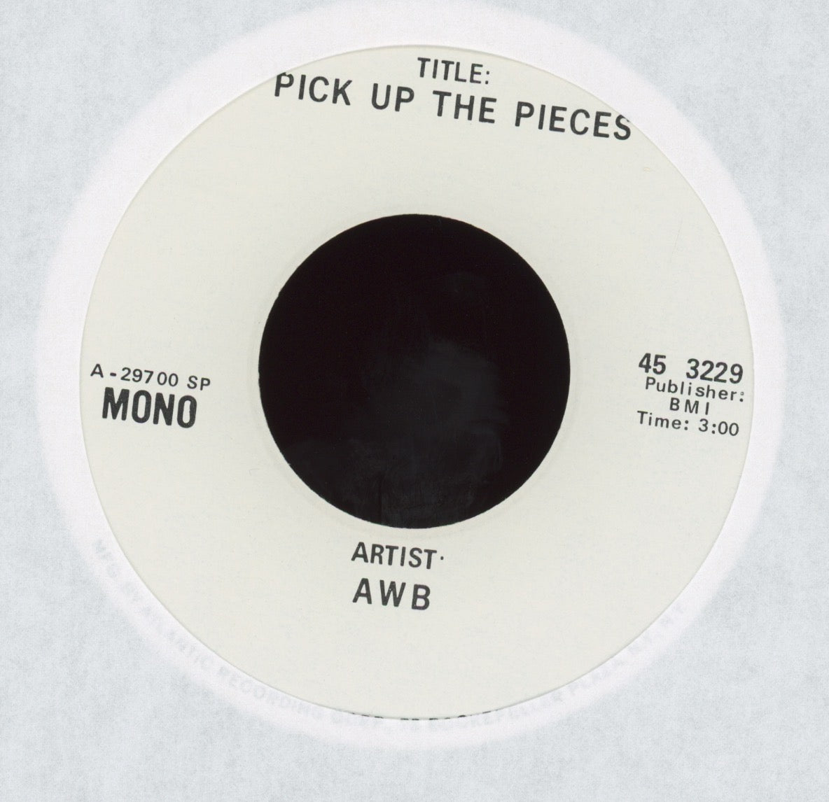 Average White Band - Pick Up The Pieces on Atlantic Promo Funk 45