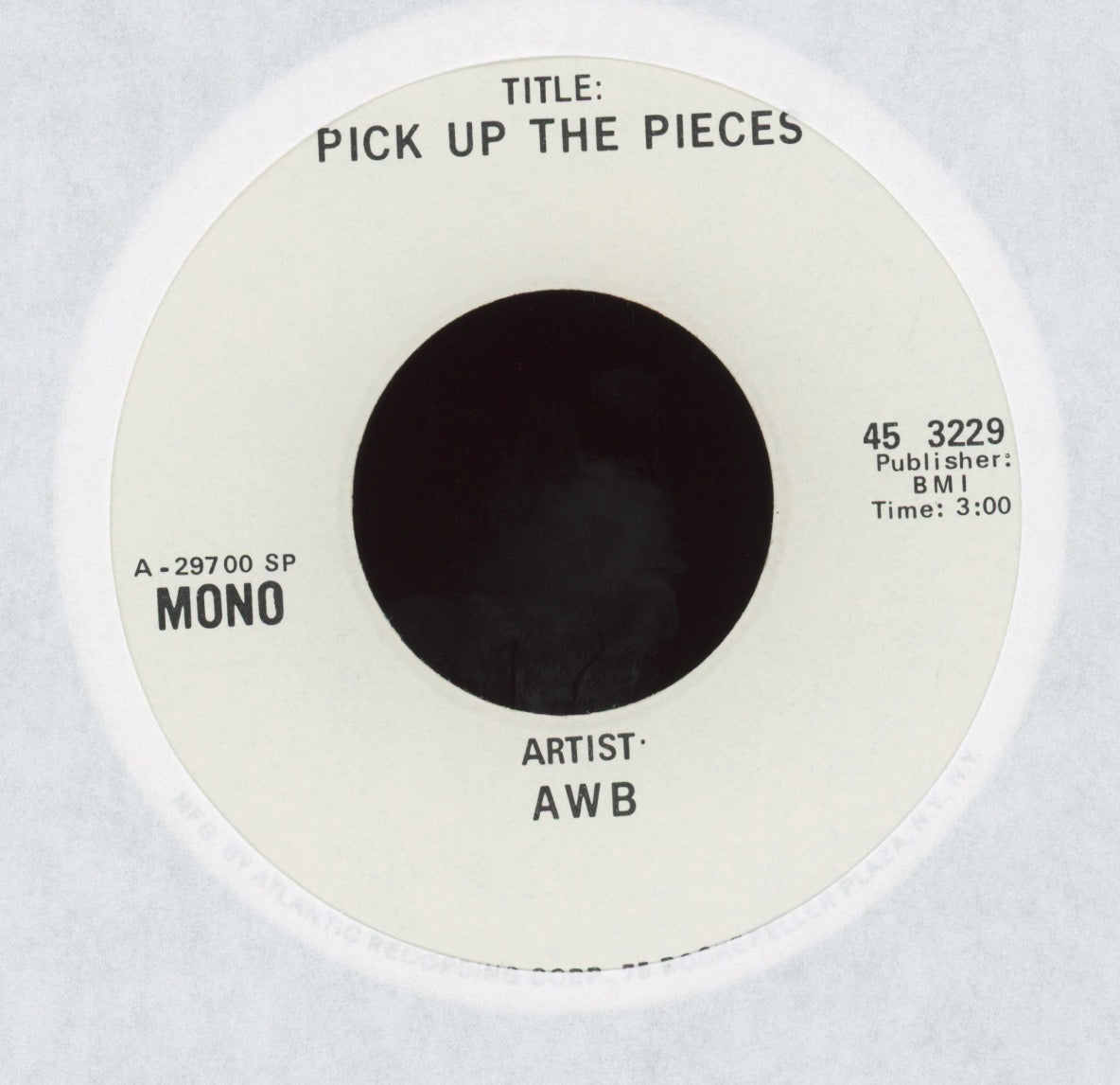 Average White Band - Pick Up The Pieces on Atlantic Promo Funk 45
