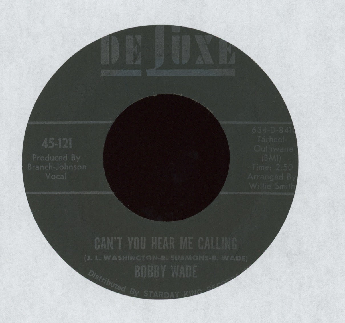 Bobby Wade - Can't You Hear Me Calling / Four Walls And One Window on Deluxe Sweet Soul 45