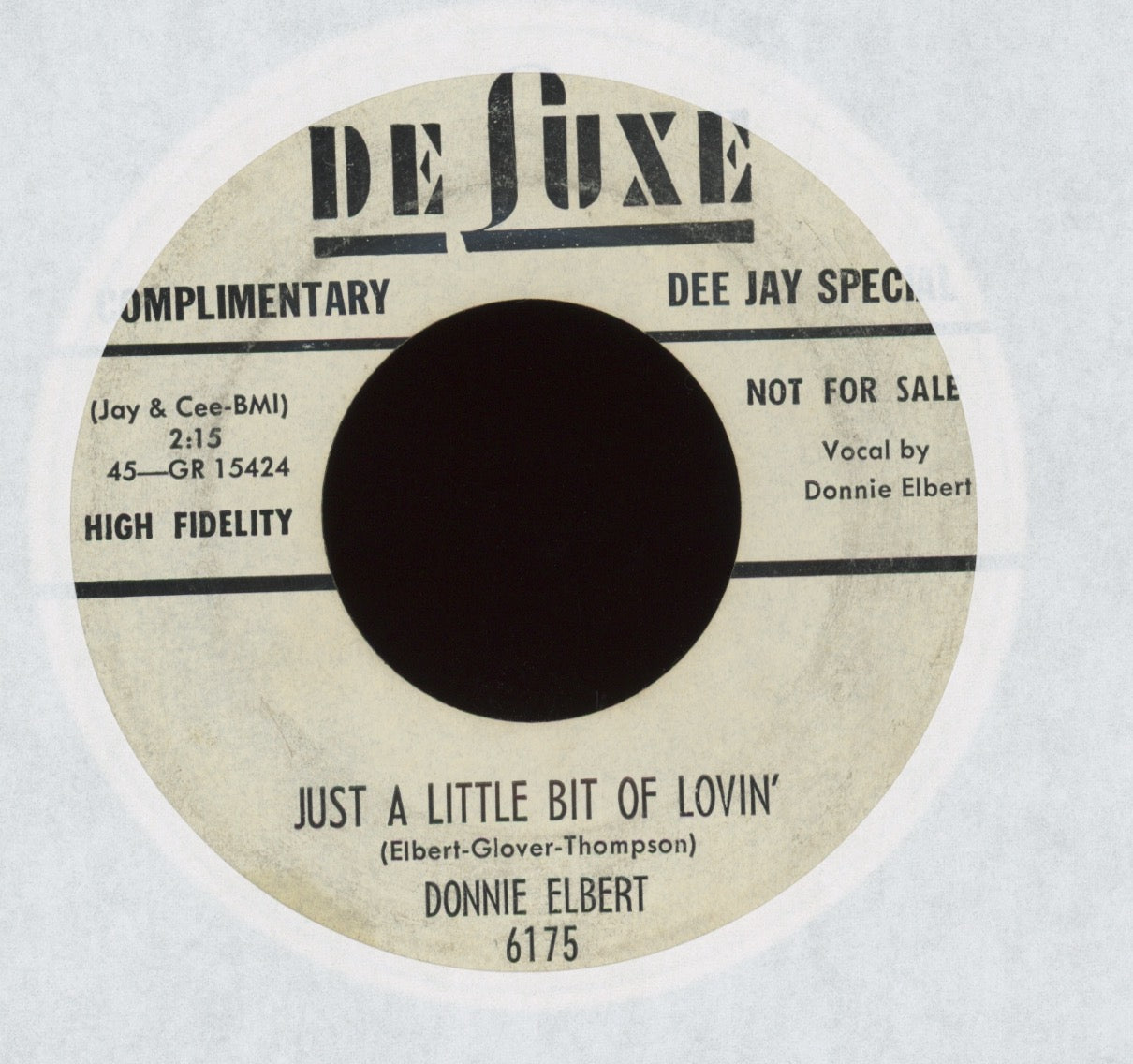 Donnie Elbert - When You're Near Me / Just A Little Bit Of Lovin on Deluxe Promo R&B 45