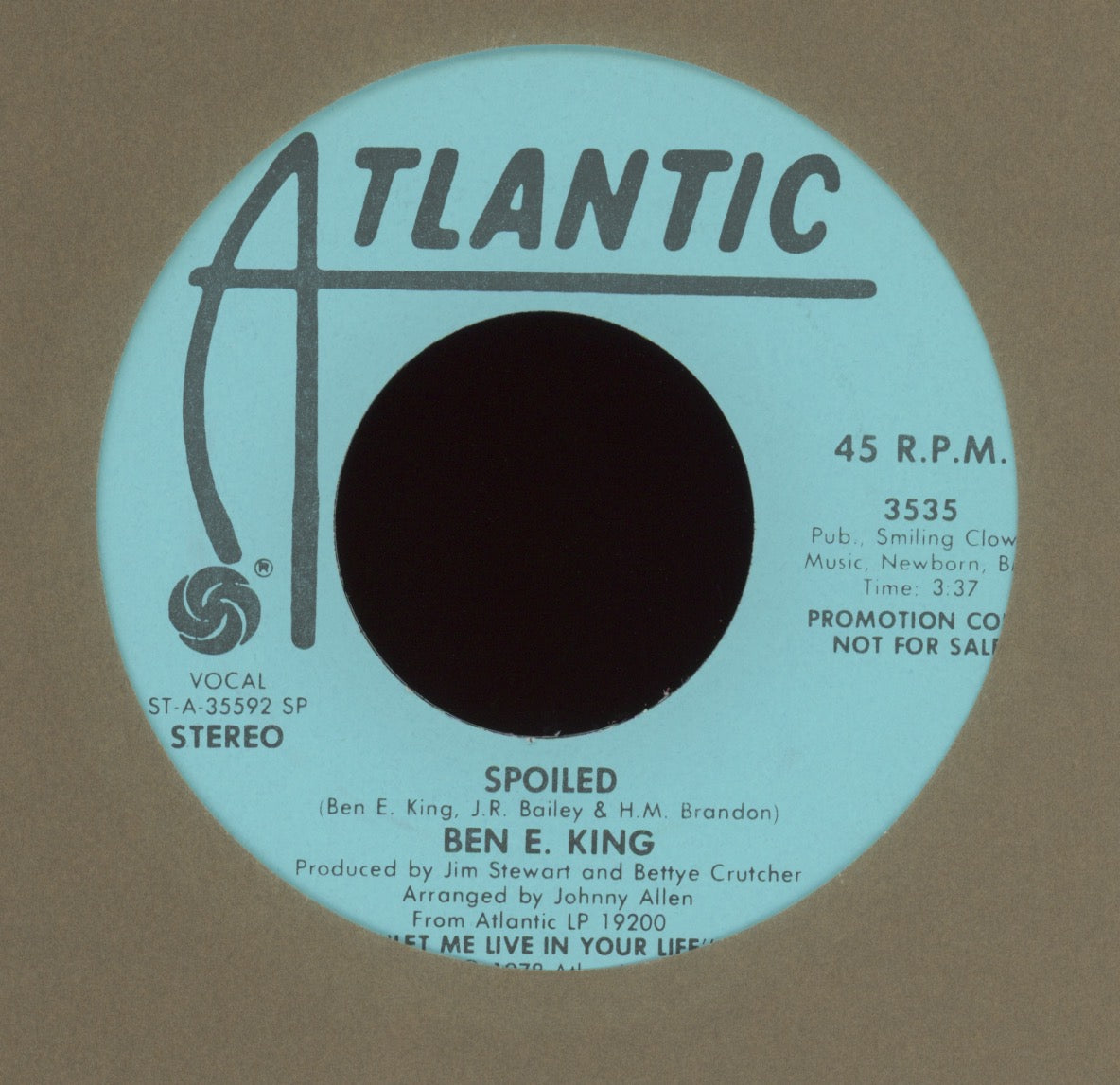 Ben E. King - Spoiled on Atlantic Promo Funk Soul 45
