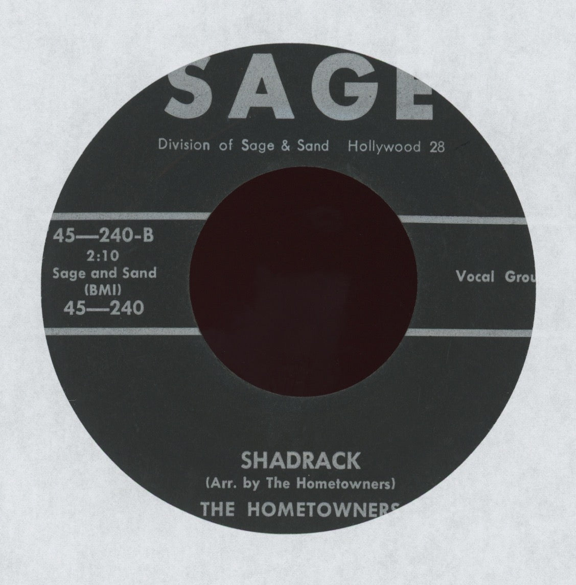 The Hometowners - Shadrack on Sage R&B Popcorn 45